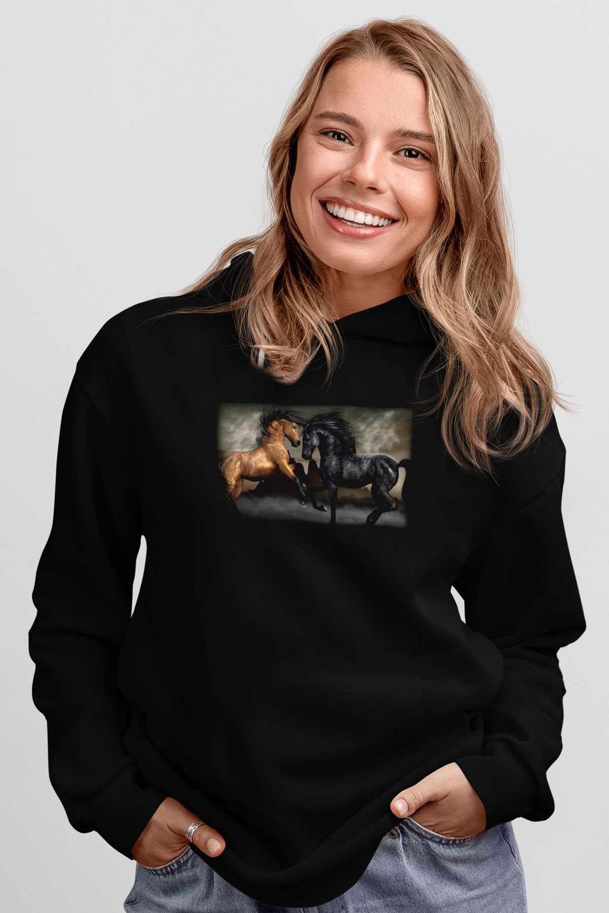 At Siyah Unisex Hoodie
