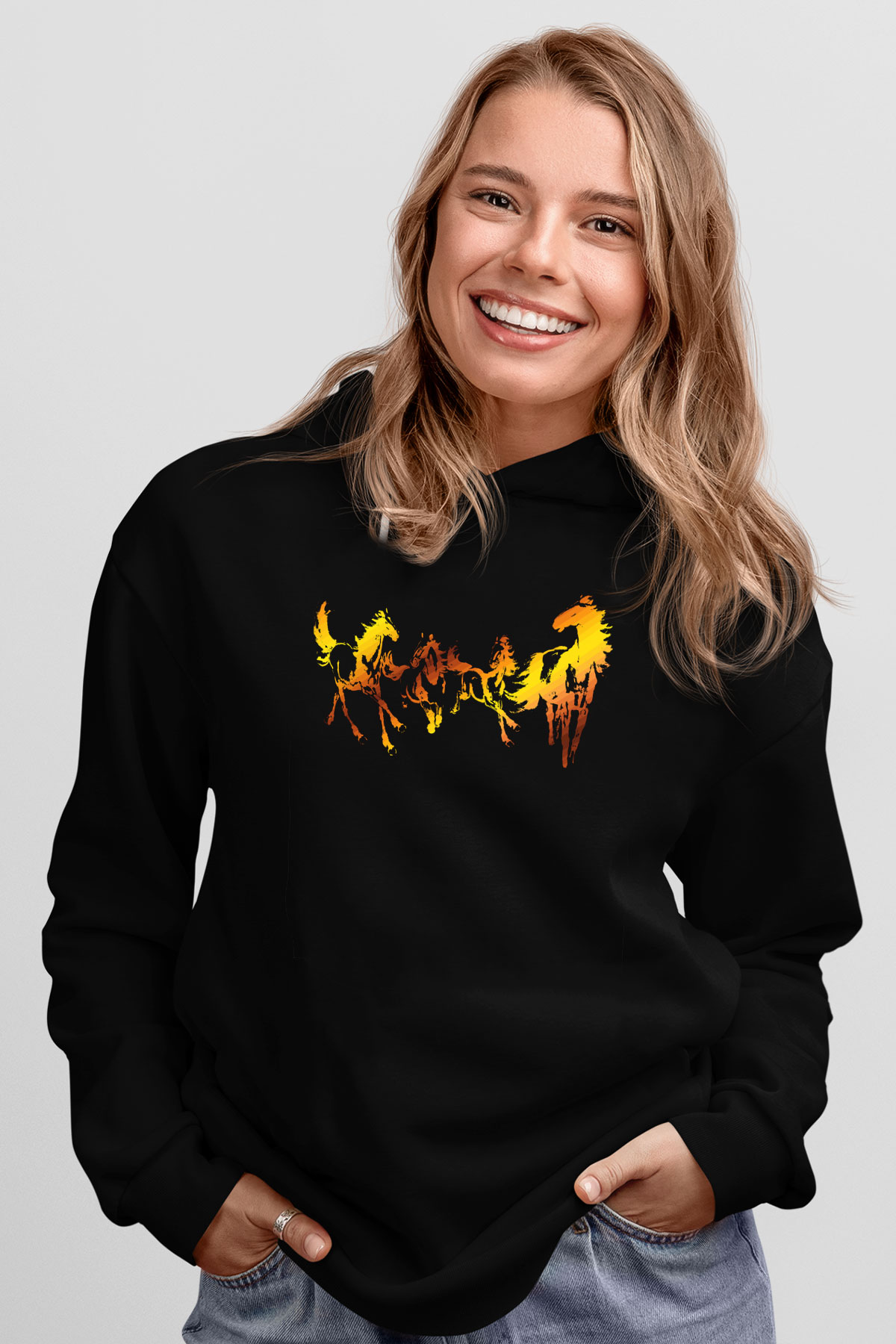 At Siyah Unisex Hoodie