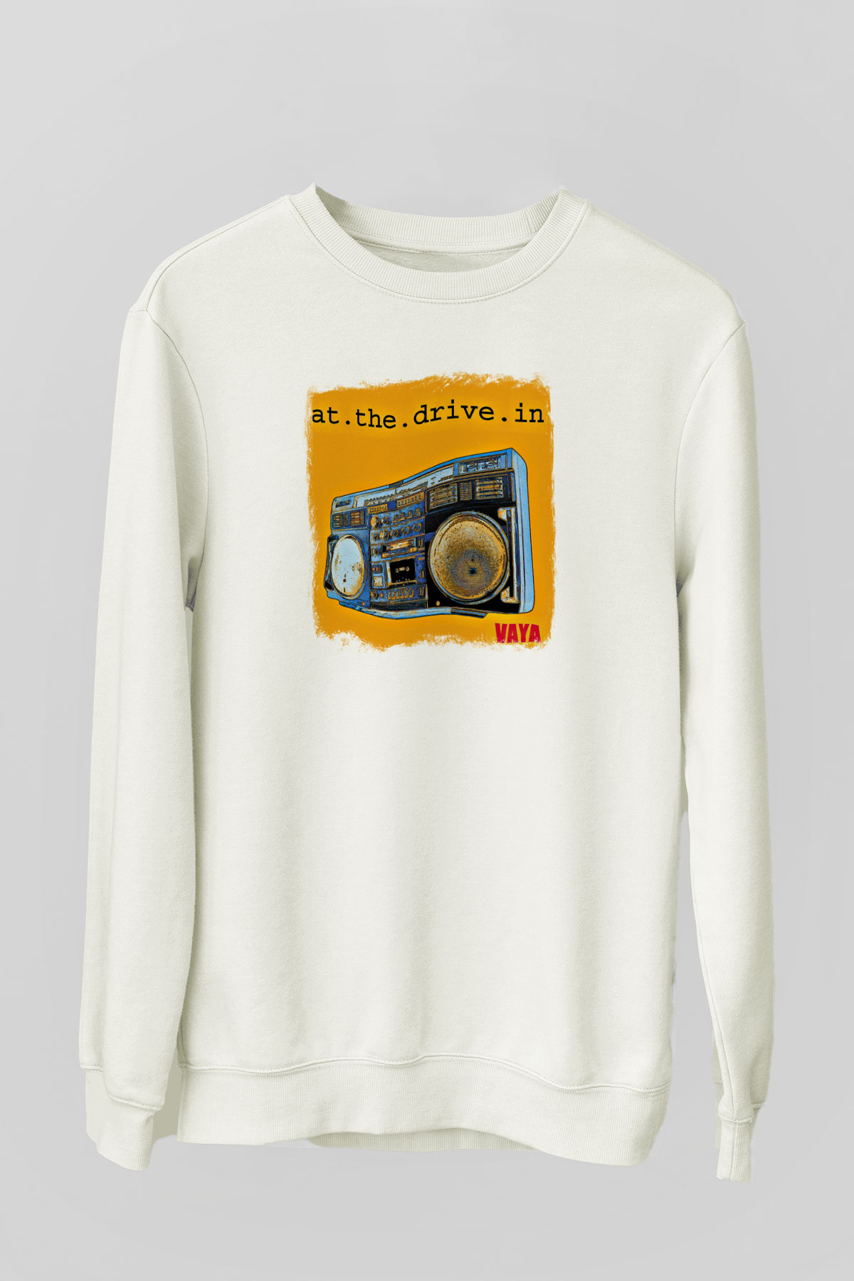 At the Drive-In Baskılı Unisex Beyaz Sweatshirt