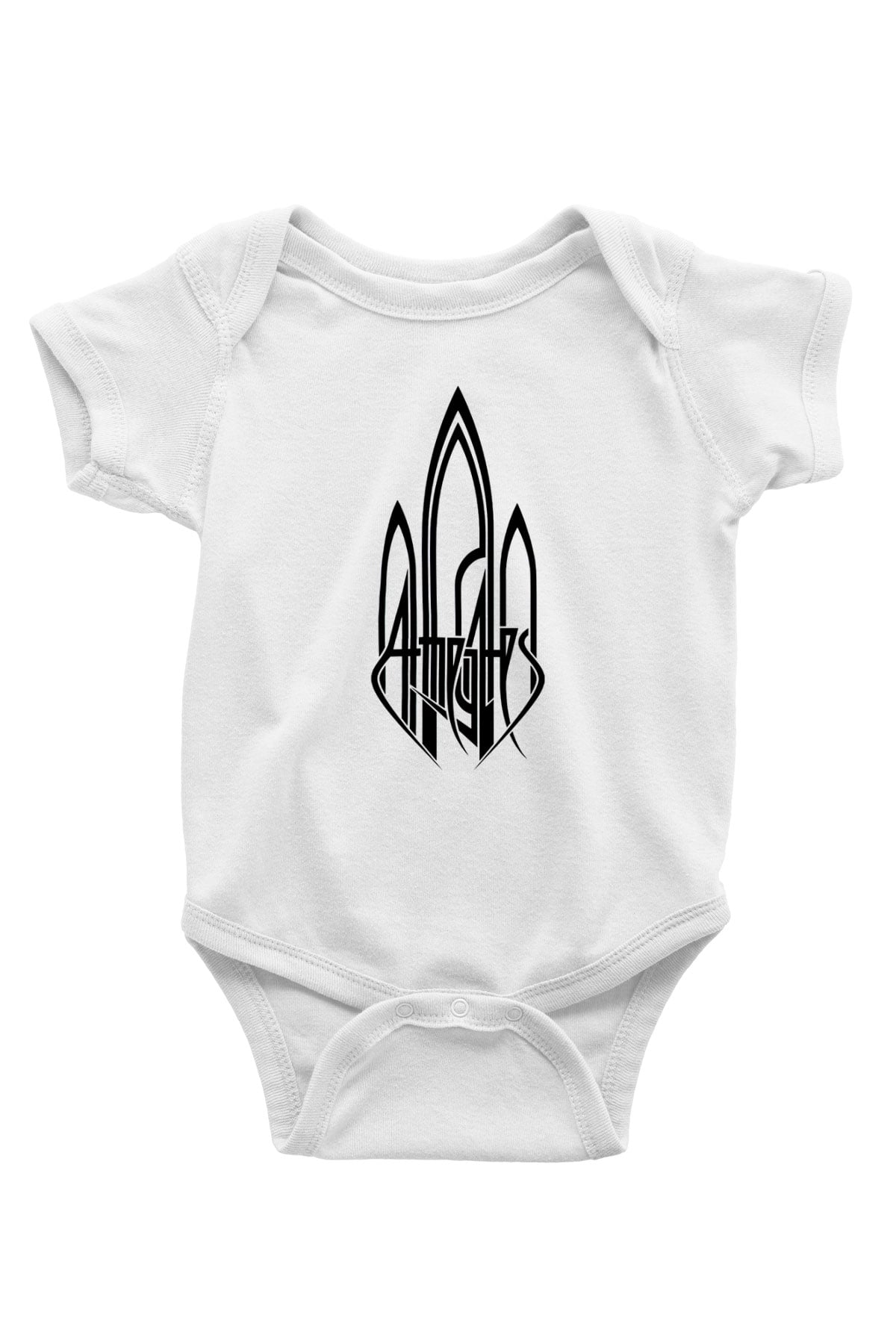 At The Gates Baskılı Beyaz Unisex Bebek Body - Zıbın