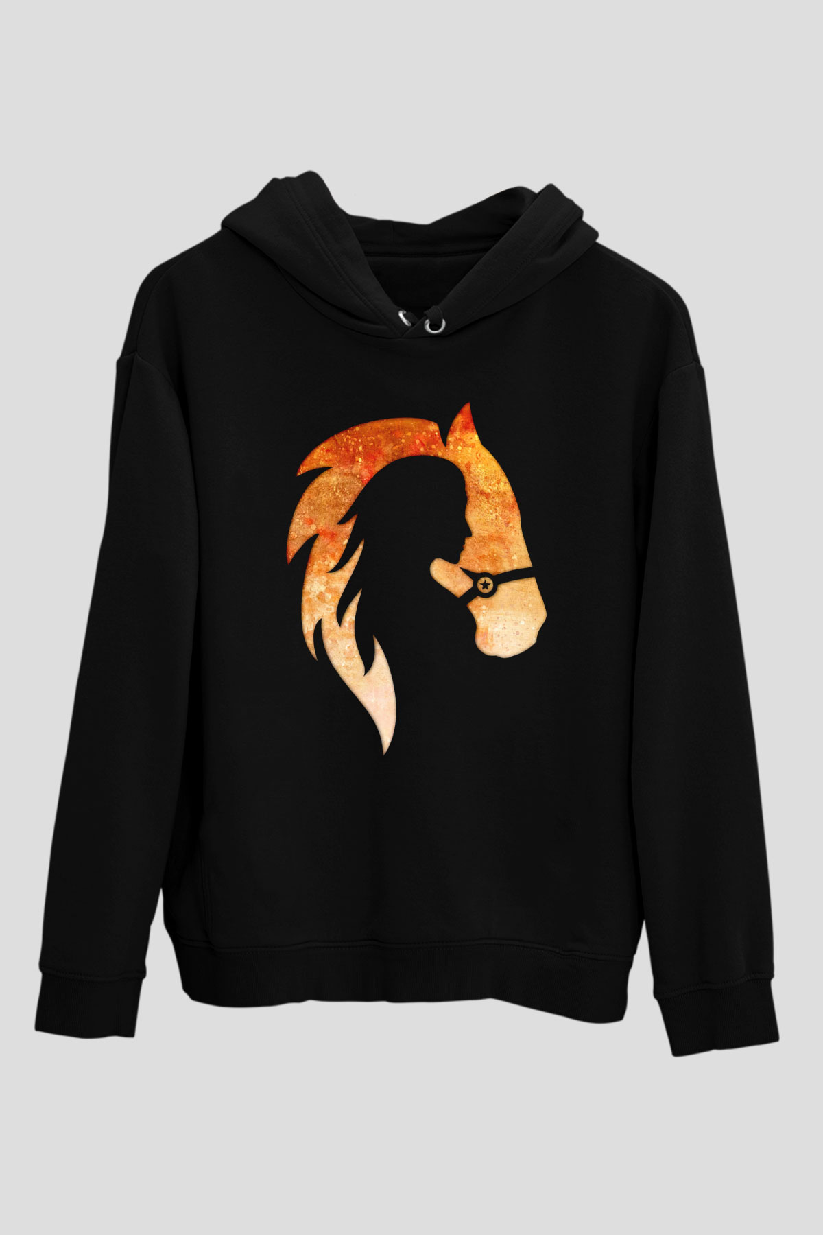 At ve KızSiyah  Unisex Hoodie