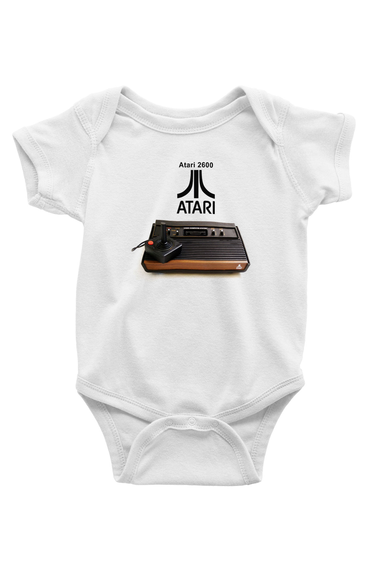 Atari Baskılı Beyaz Unisex Bebek Body - Zıbın