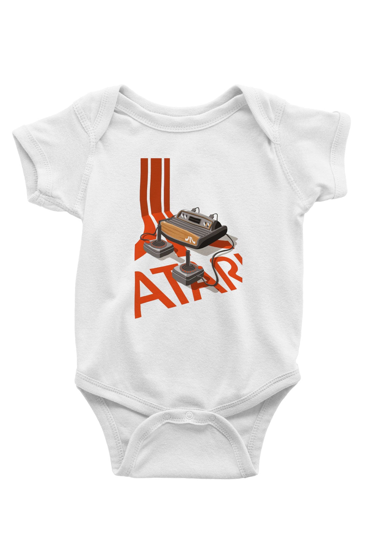 Atari Baskılı Beyaz Unisex Bebek Body - Zıbın