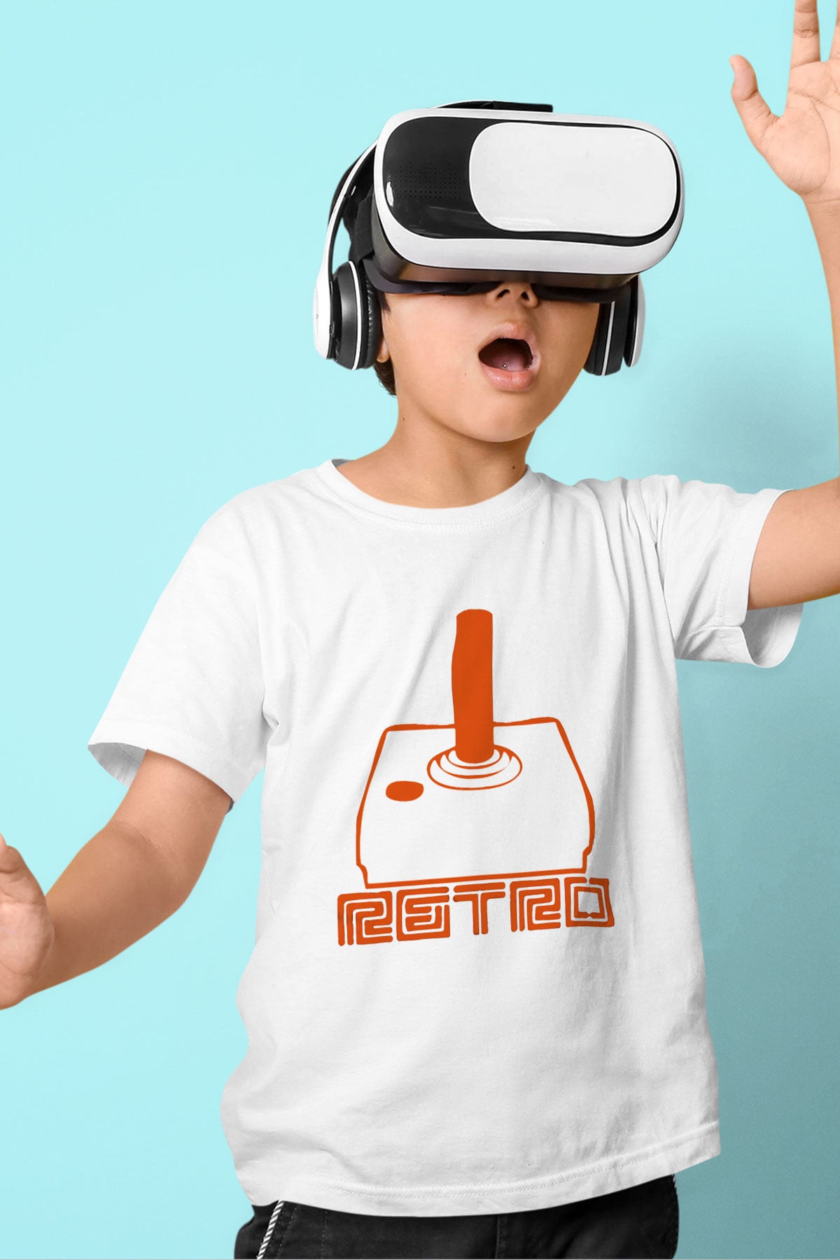 Atari Baskılı Beyaz Unisex Çocuk Tişört