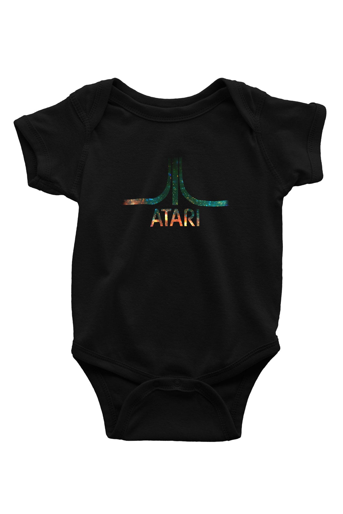 Atari Baskılı Siyah Bebek Body - Zıbın