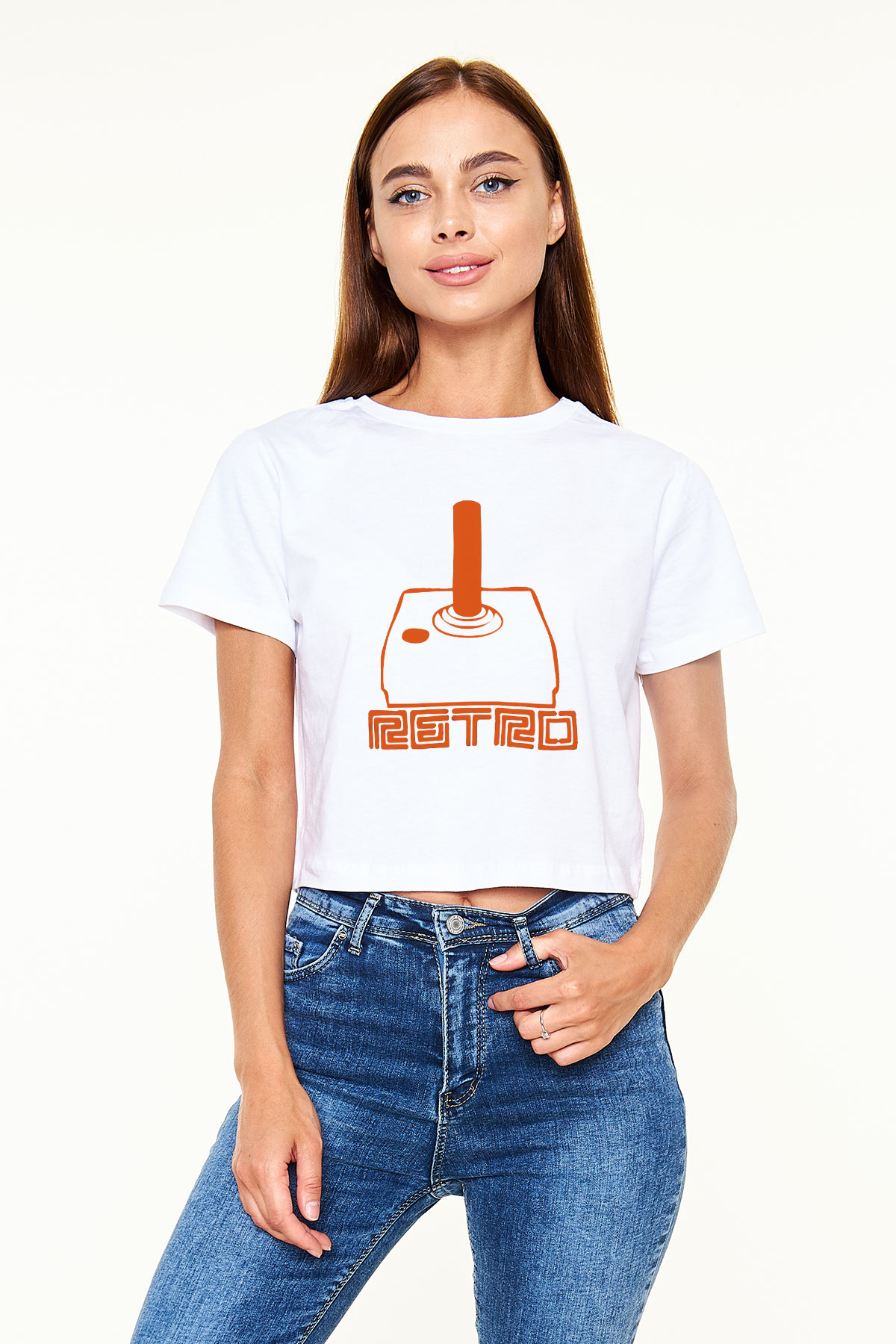 Atari Beyaz Croptop Tişört