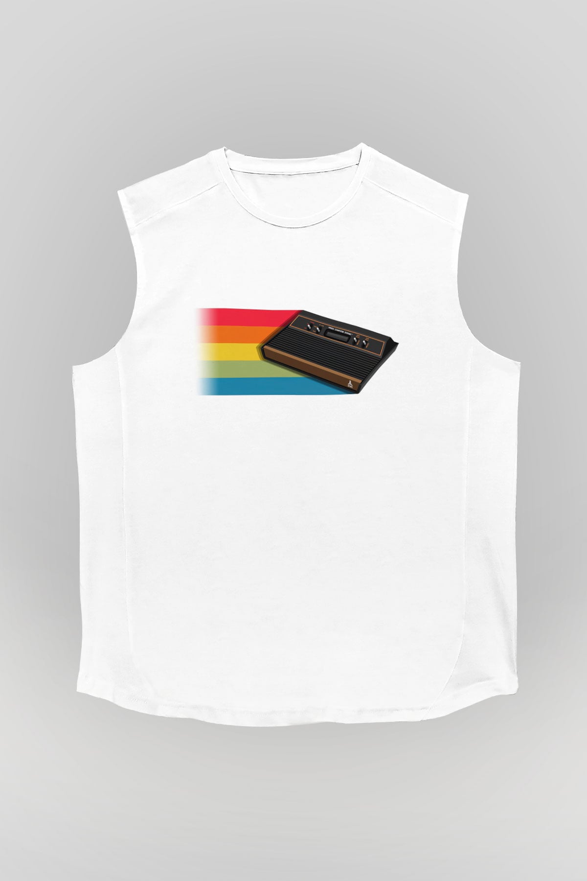 Atari Beyaz Unisex Kolsuz Tişört