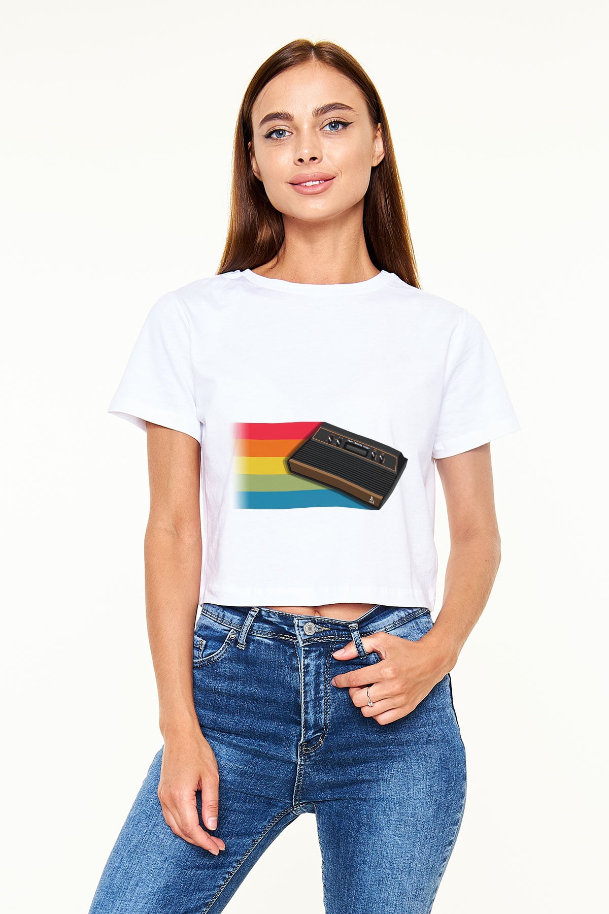 Atari Beyaz Unisex Oversize Tişört