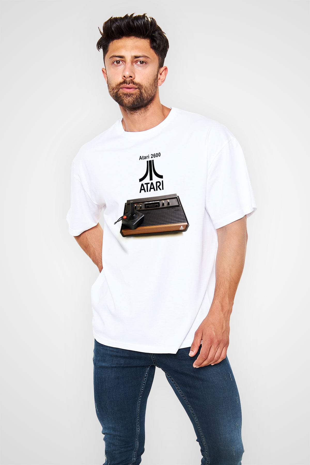 Atari Beyaz Unisex Oversize Tişört T-Shirt