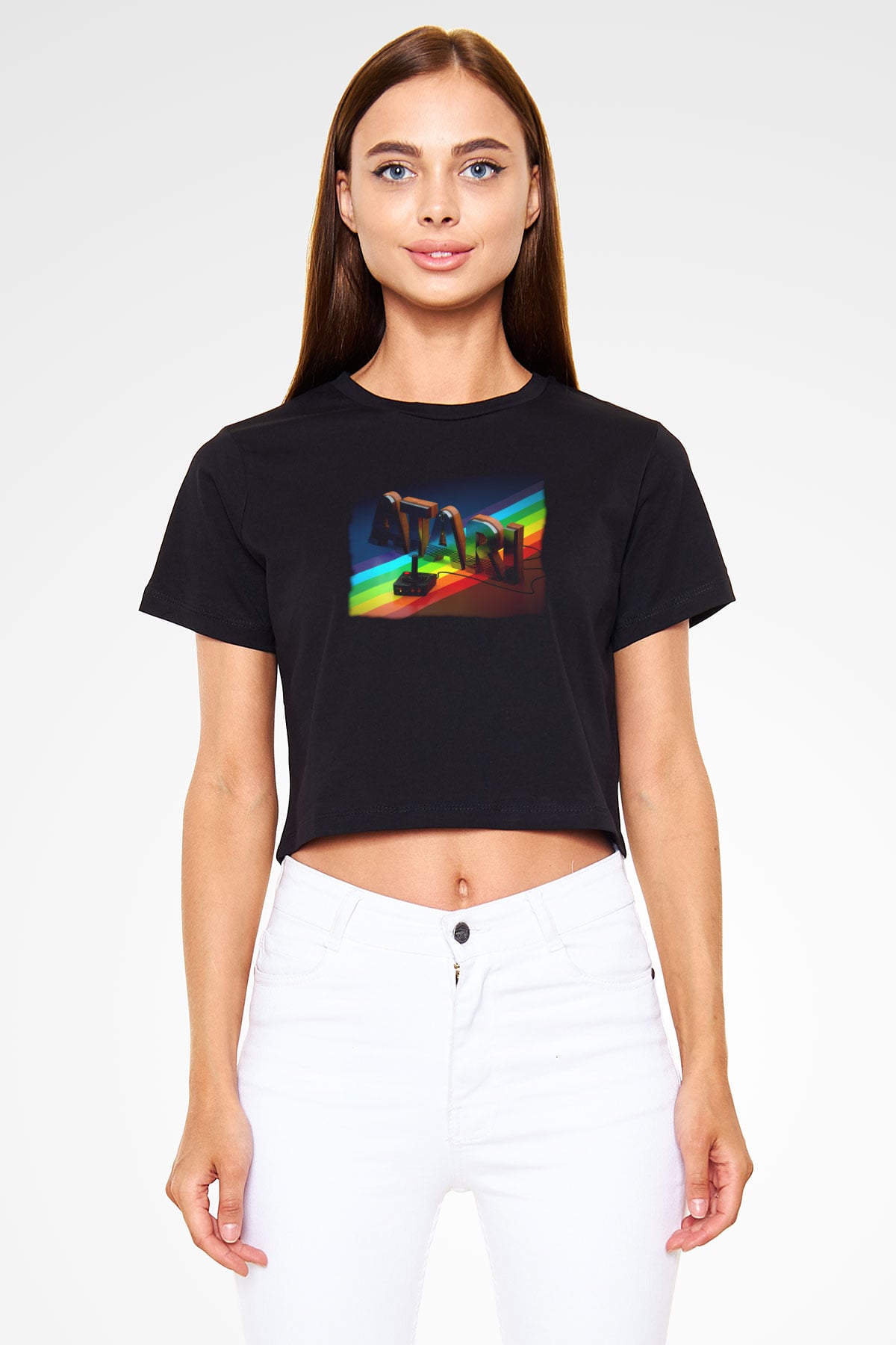 Atari Siyah   Crop Top Tişört