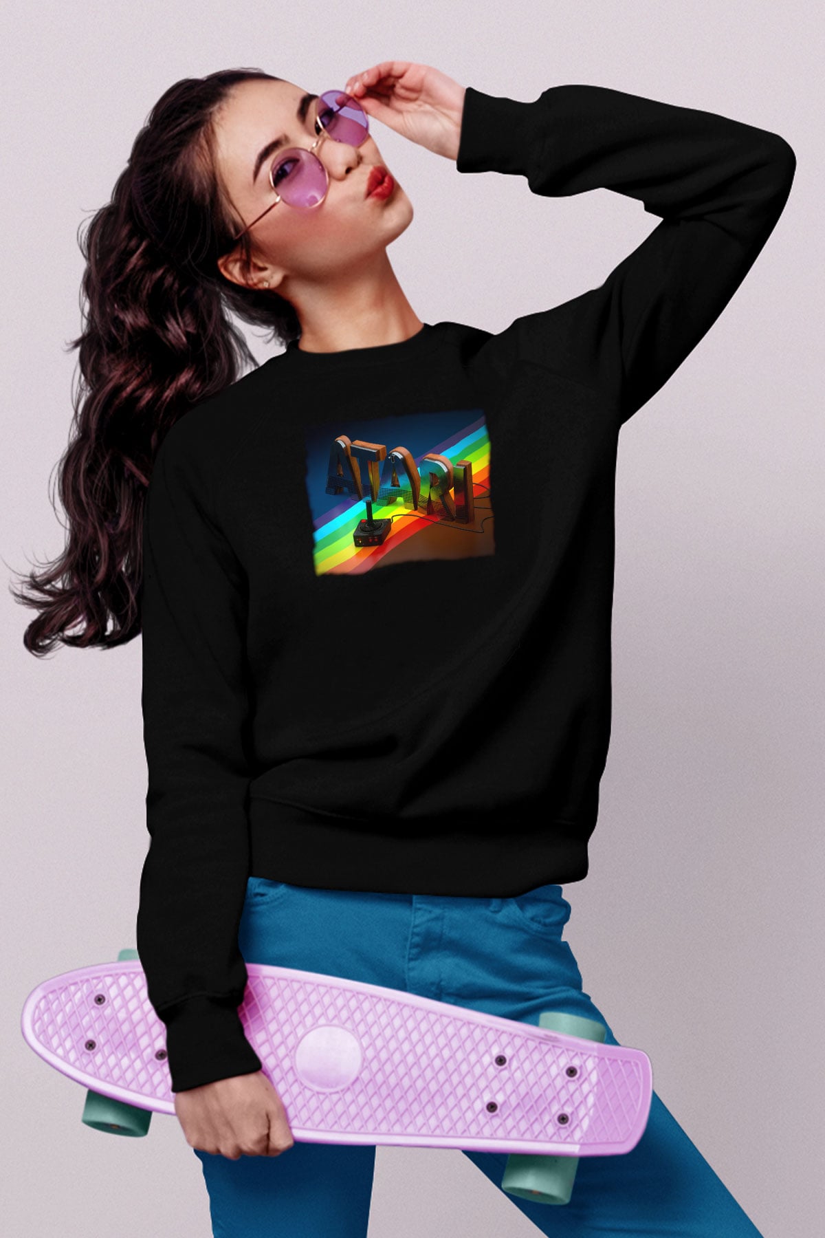 Atari Siyah Unisex  Sweatshirt