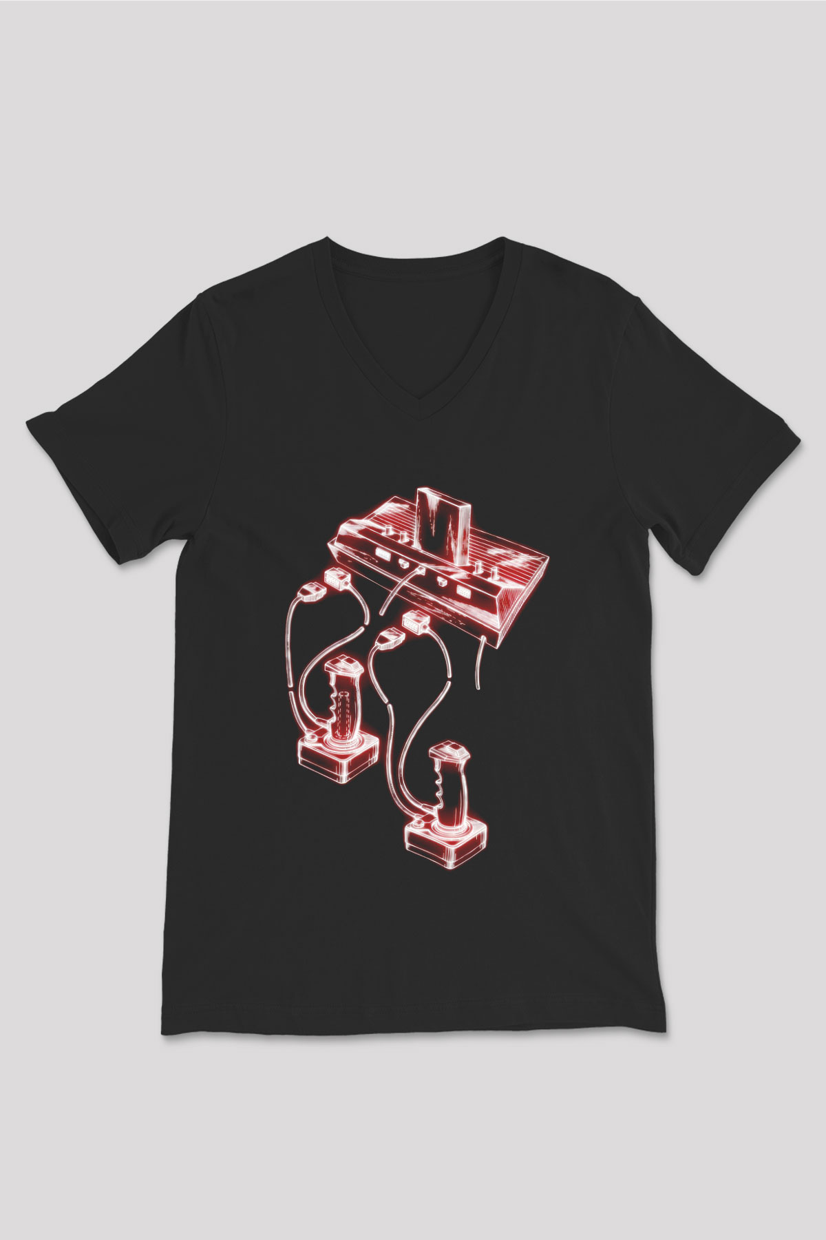 Atari Siyah Unisex  V Yaka Tişört