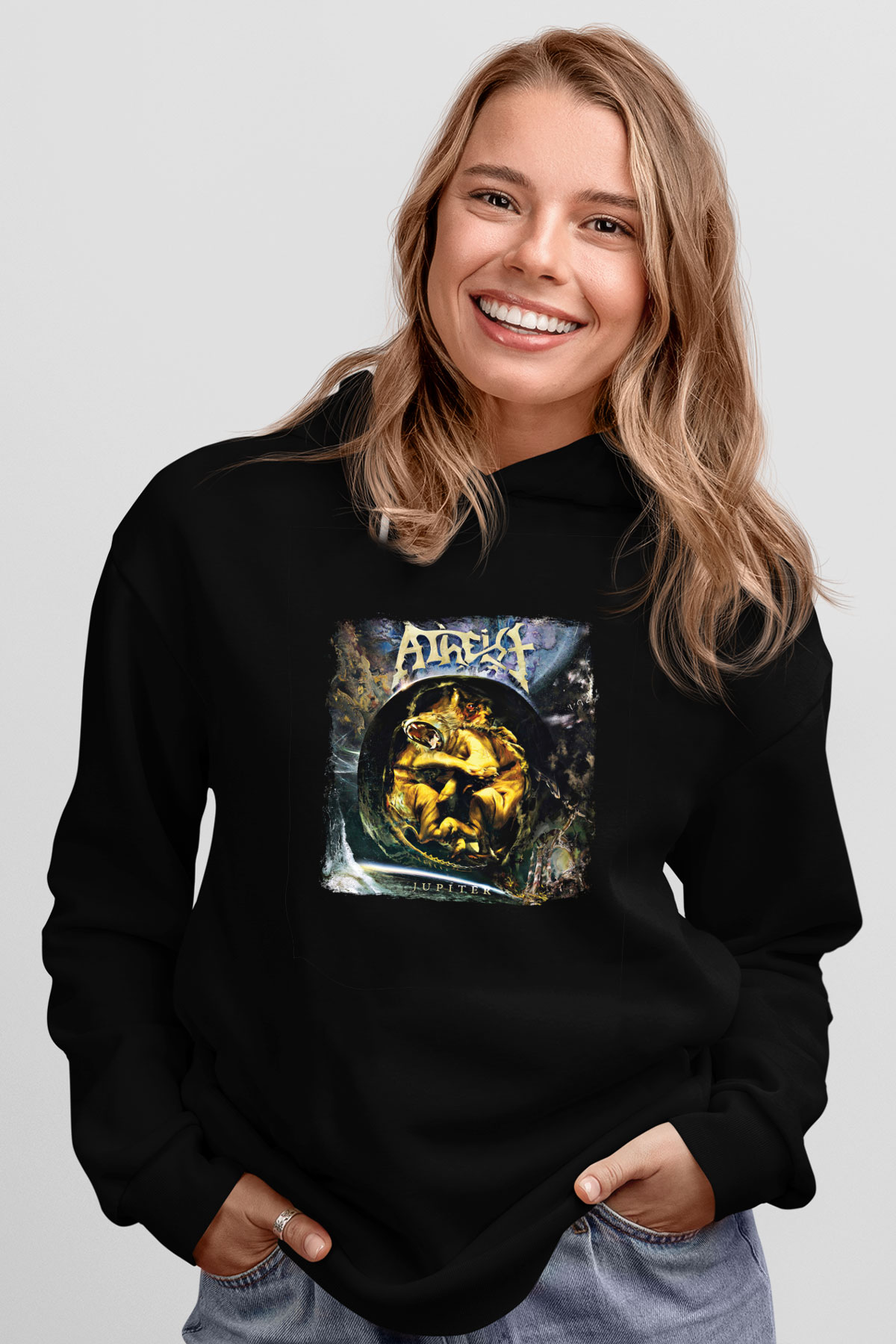 Atheist Baskılı Unisex Siyah Hoodie