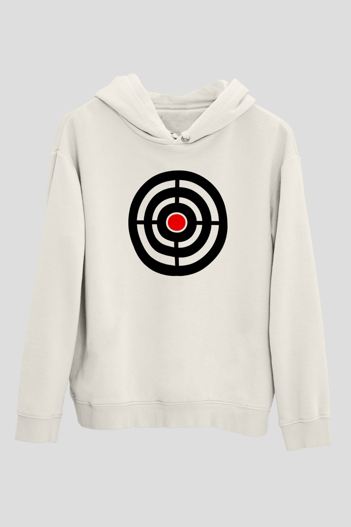 Atıcılık Baskılı Unisex Ekru Hoodie