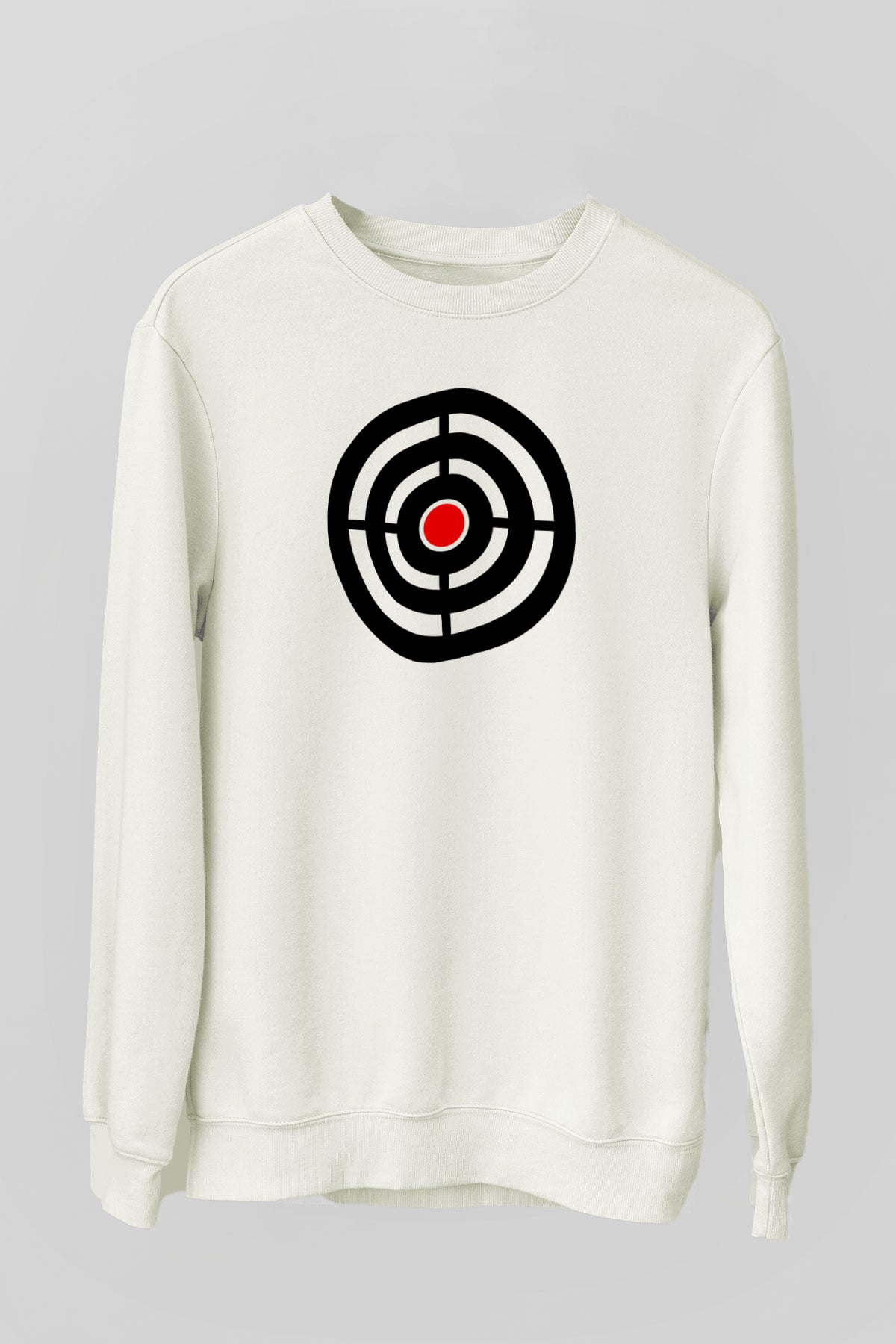 Atıcılık Baskılı Unisex Ekru Sweatshirt