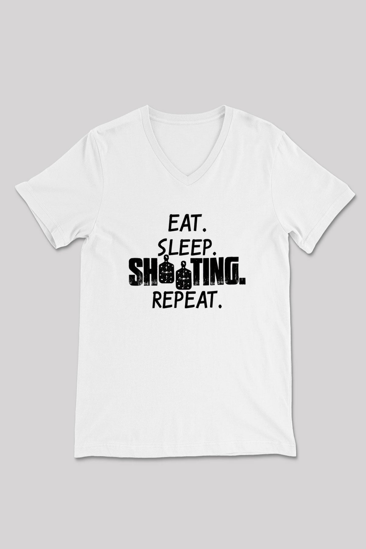 Atıcılık Baskılı Unisex V Yaka Tişört - Tshirt