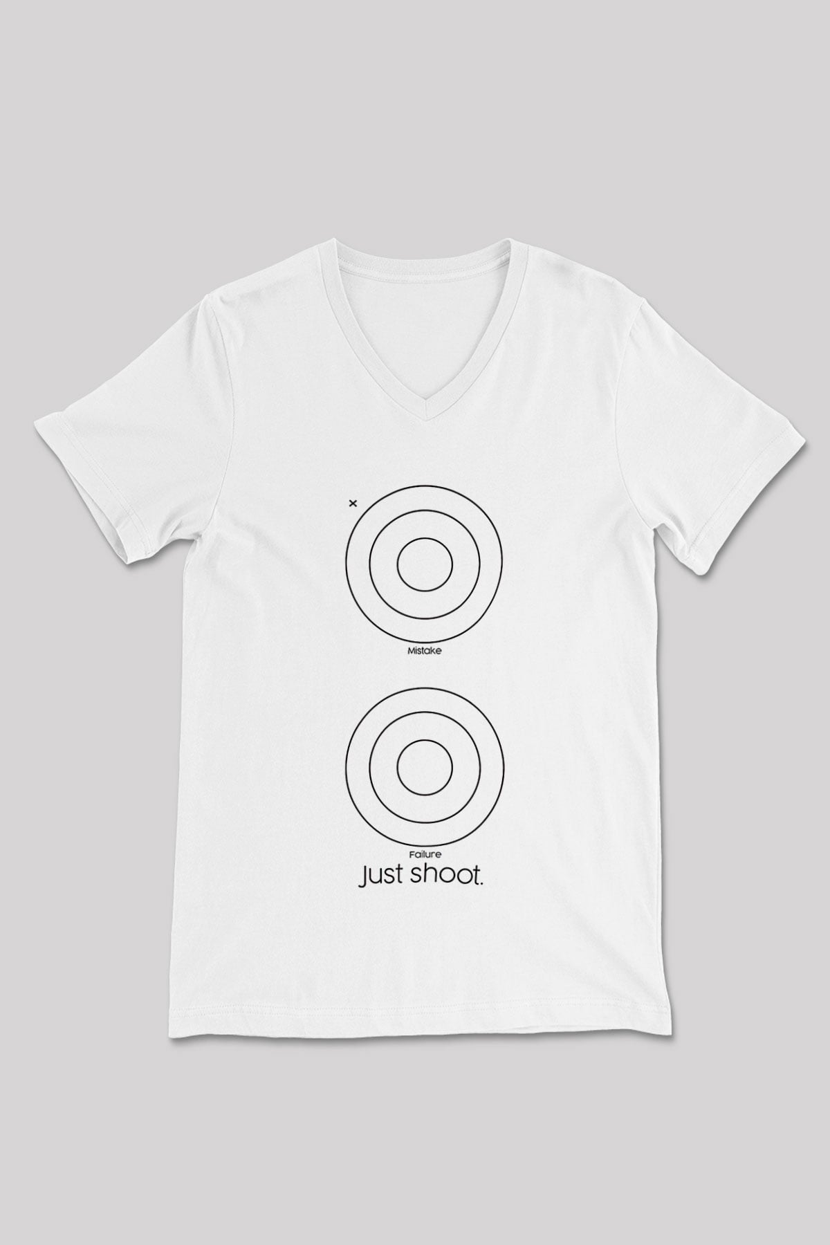Atıcılık Baskılı Unisex V Yaka Tişört - Tshirt