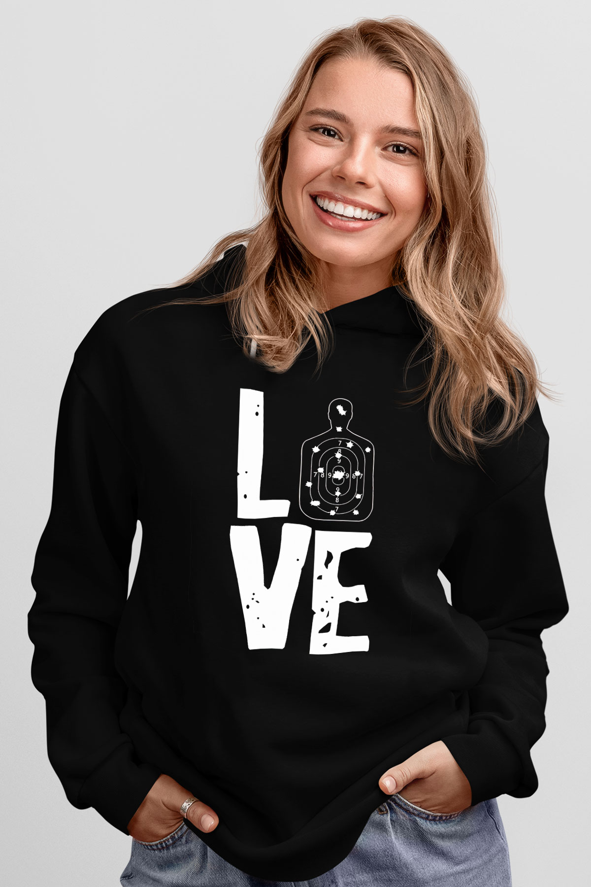 Atıcılık - Shooting Baskılı Unisex Siyah Hoodie
