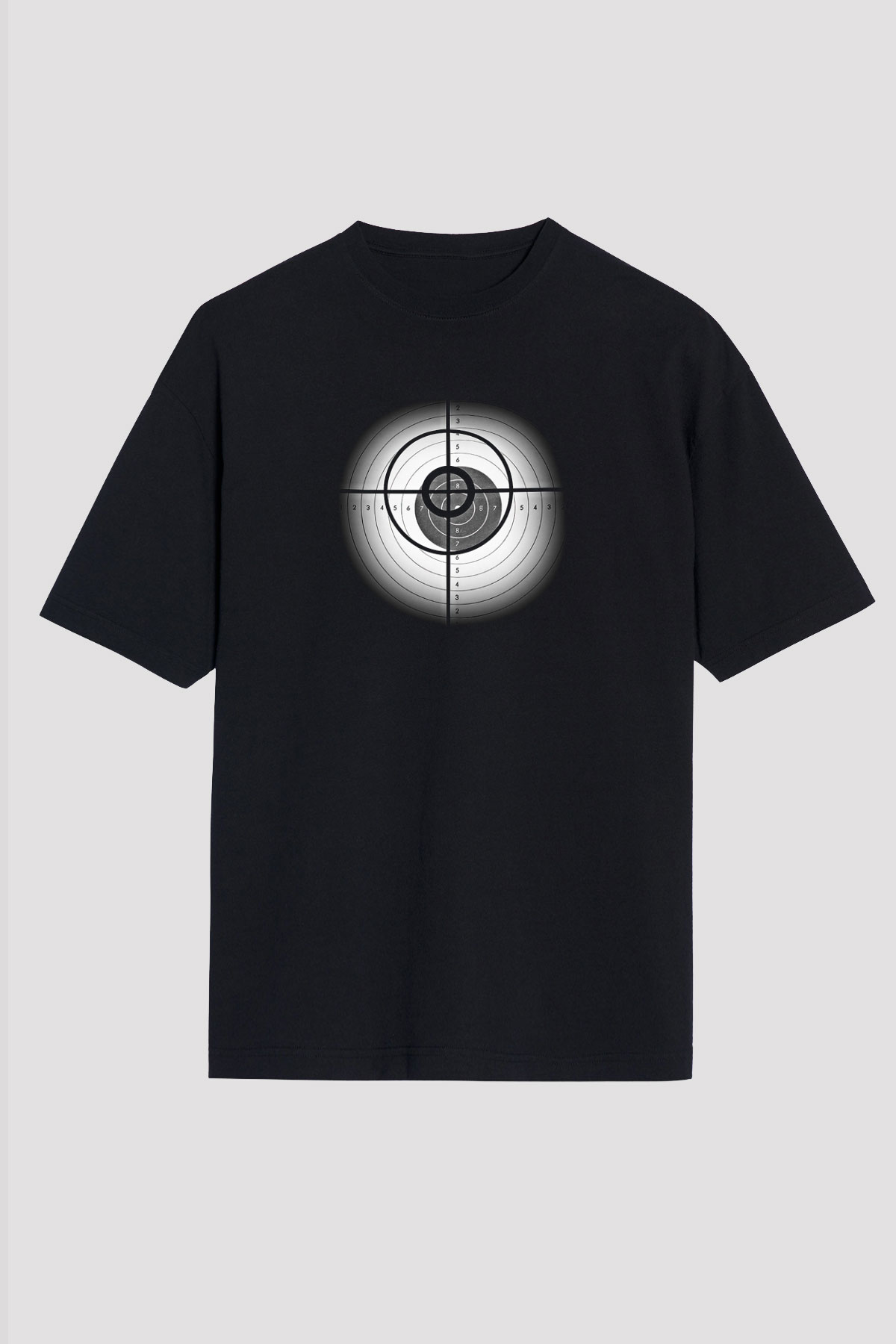 Atıcılık - Shooting Baskılı Unisex Siyah Oversize Tişört