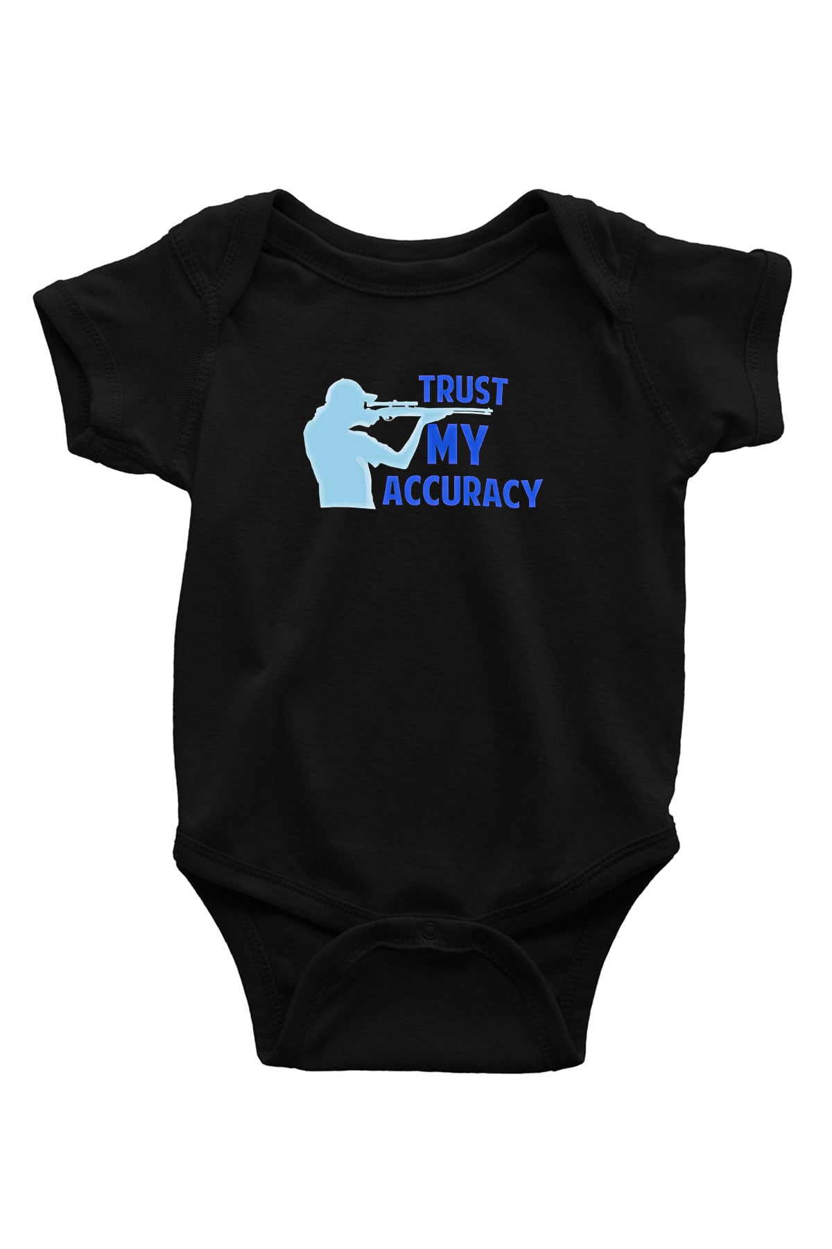 Atıcılık - Shooting Baskılı Unisex Siyah Bebek Body - Zıbın