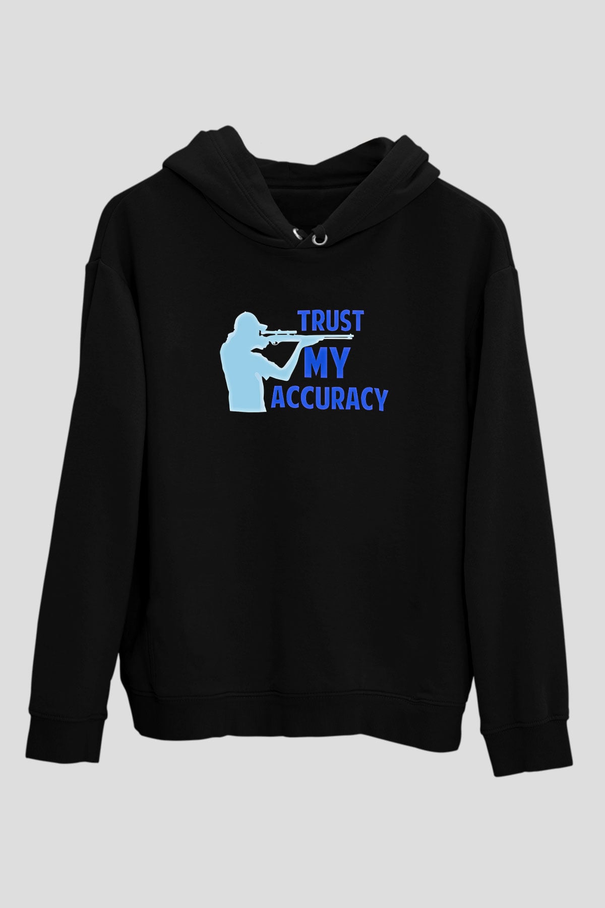 Atıcılık - Shooting Baskılı Unisex Siyah Hoodie