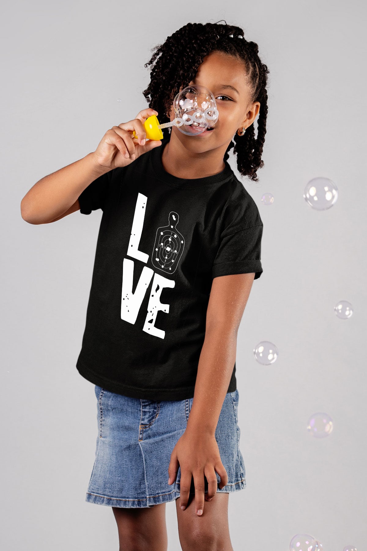 Atıcılık - Shooting Baskılı Unisex Siyah Çocuk Tİşörtü - Tshirt
