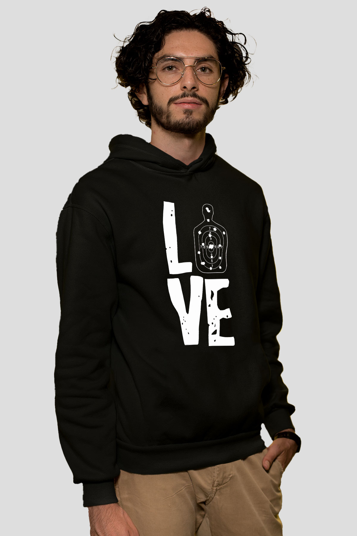 Atıcılık - Shooting Baskılı Unisex Siyah Hoodie