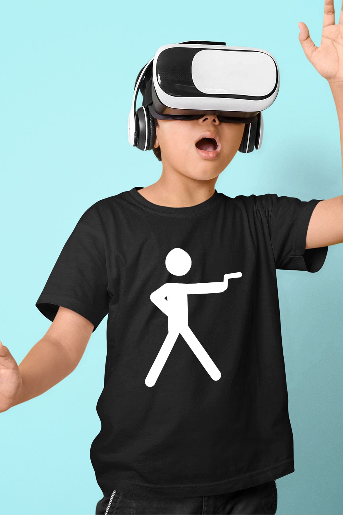 Atıcılık - Shooting Baskılı Unisex Siyah Çocuk Tİşörtü - Tshirt