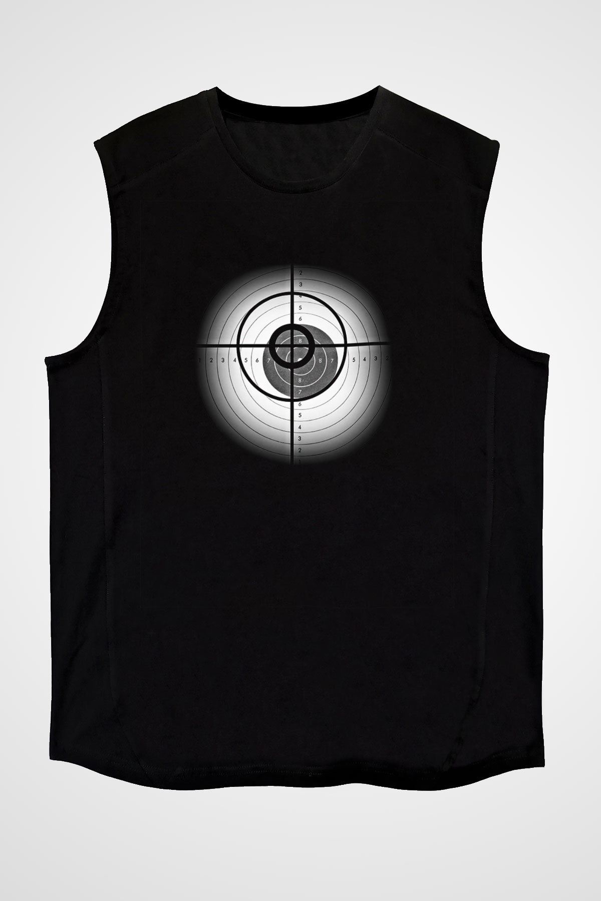 Atıcılık - Shooting Baskılı Unisex Siyah Kolsuz Tişört