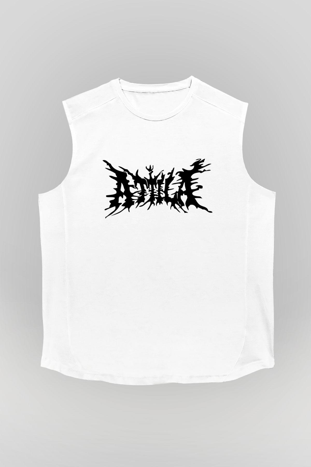 Atilla Beyaz Unisex Kolsuz Tişört