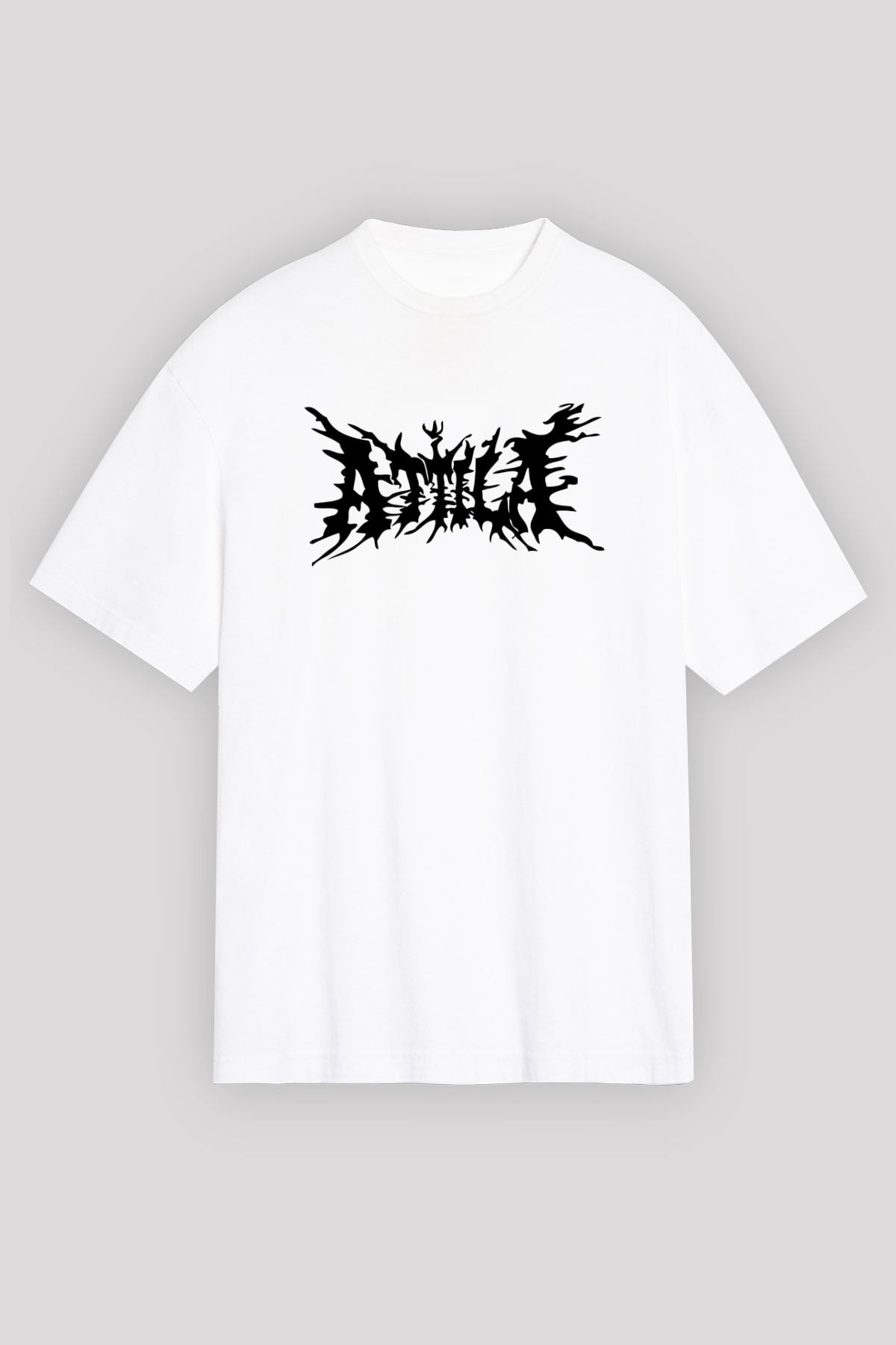 Atilla Beyaz Unisex Oversize Tişört T-Shirt