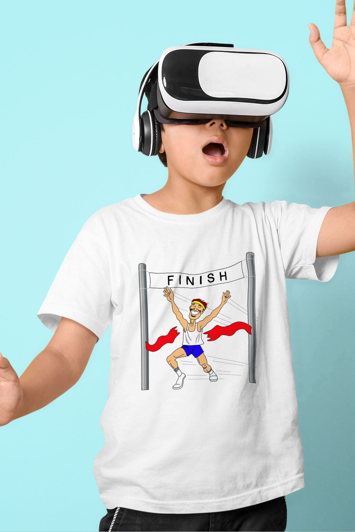 Atlet Beyaz Unisex Çocuk Tişört