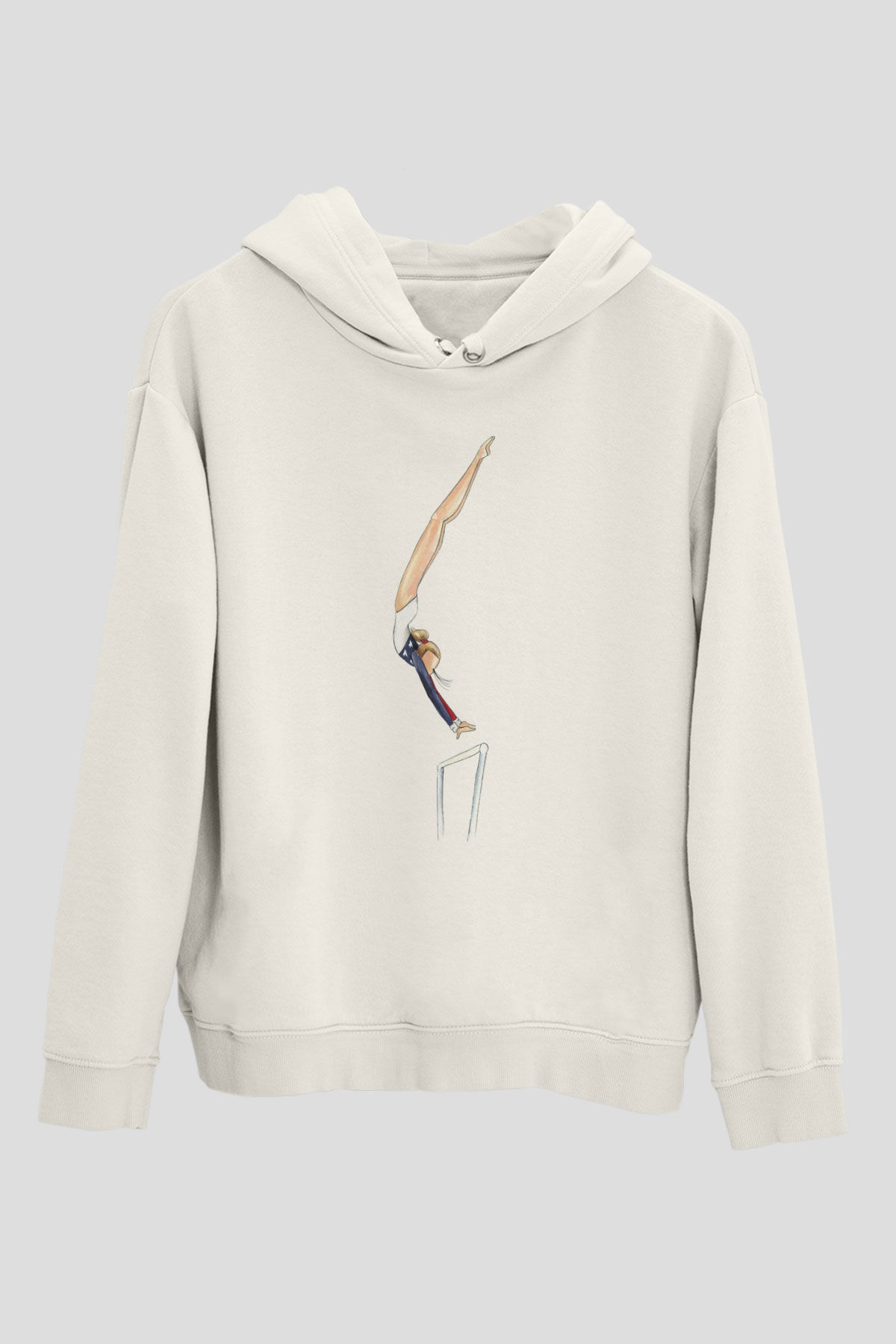 Atlet Beyaz Unisex Kapüşonlu Sweatshirt