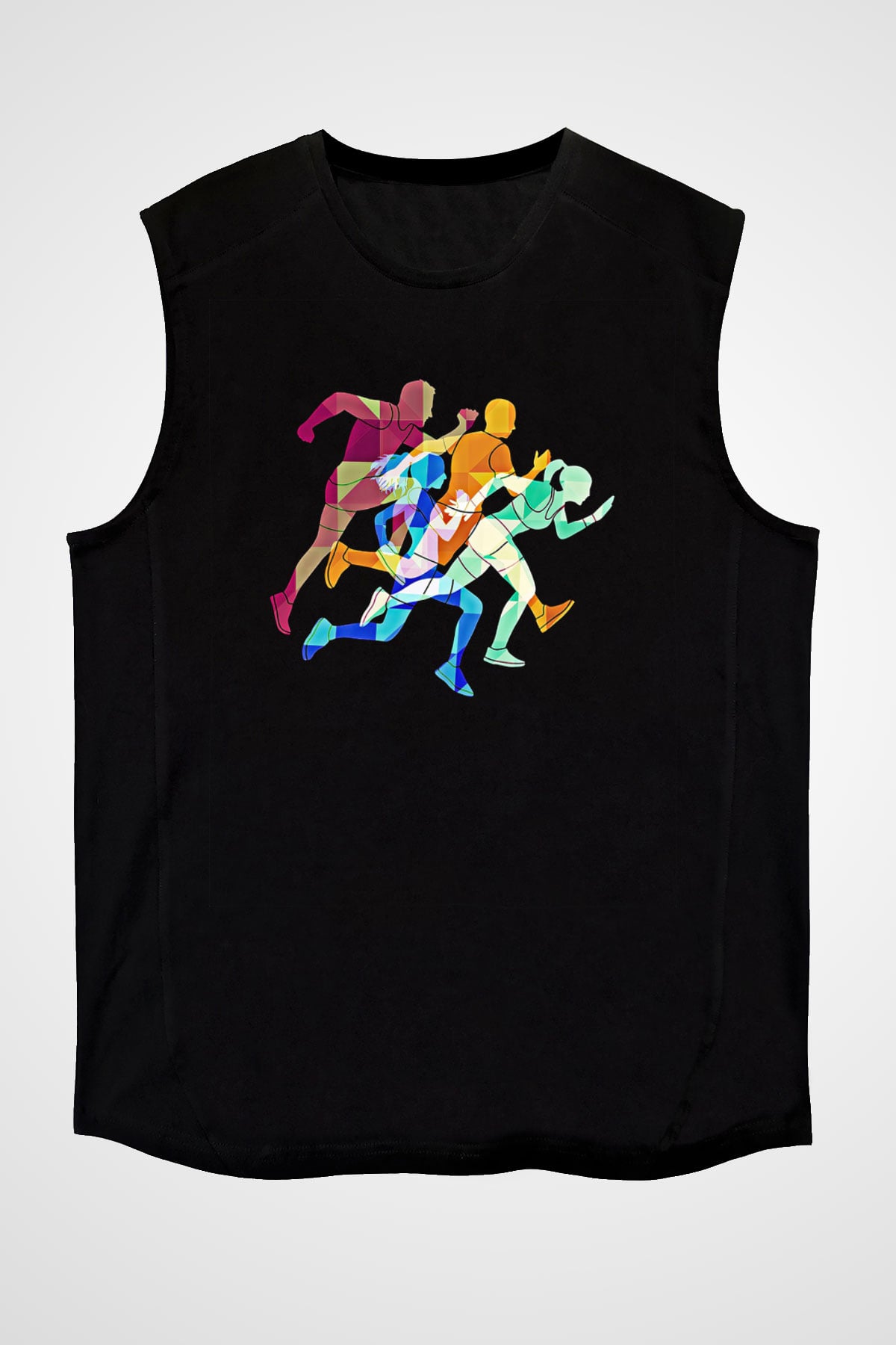Atletizm - Athletics Baskılı Unisex Siyah Kolsuz Tişört