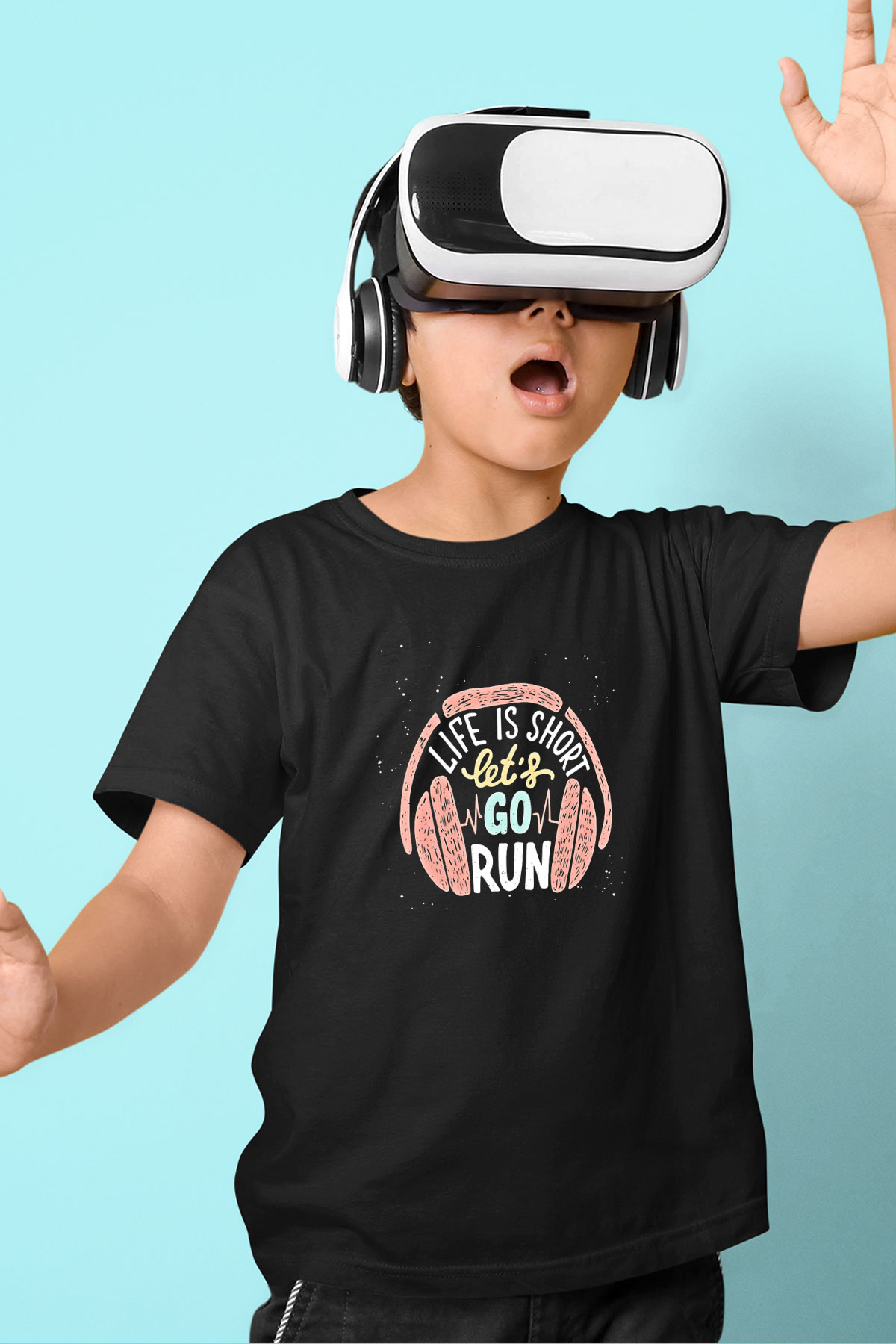 Atletizm - Athletics Baskılı Unisex Siyah Çocuk Tİşörtü - Tshirt