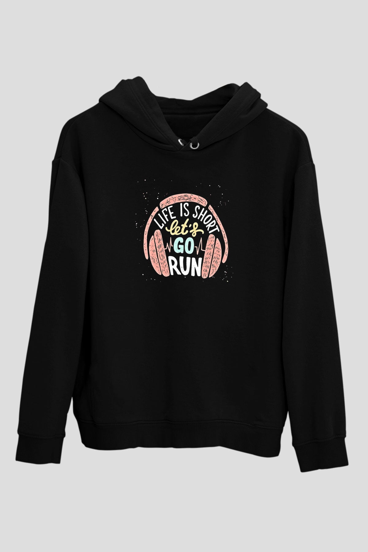 Atletizm - Athletics Baskılı Unisex Siyah Hoodie