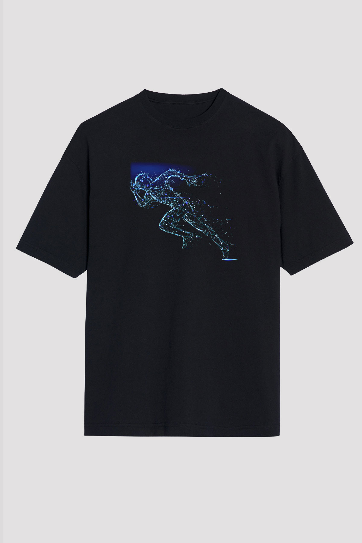 Atletizm - Athletics Baskılı Unisex Siyah Oversize Tişört