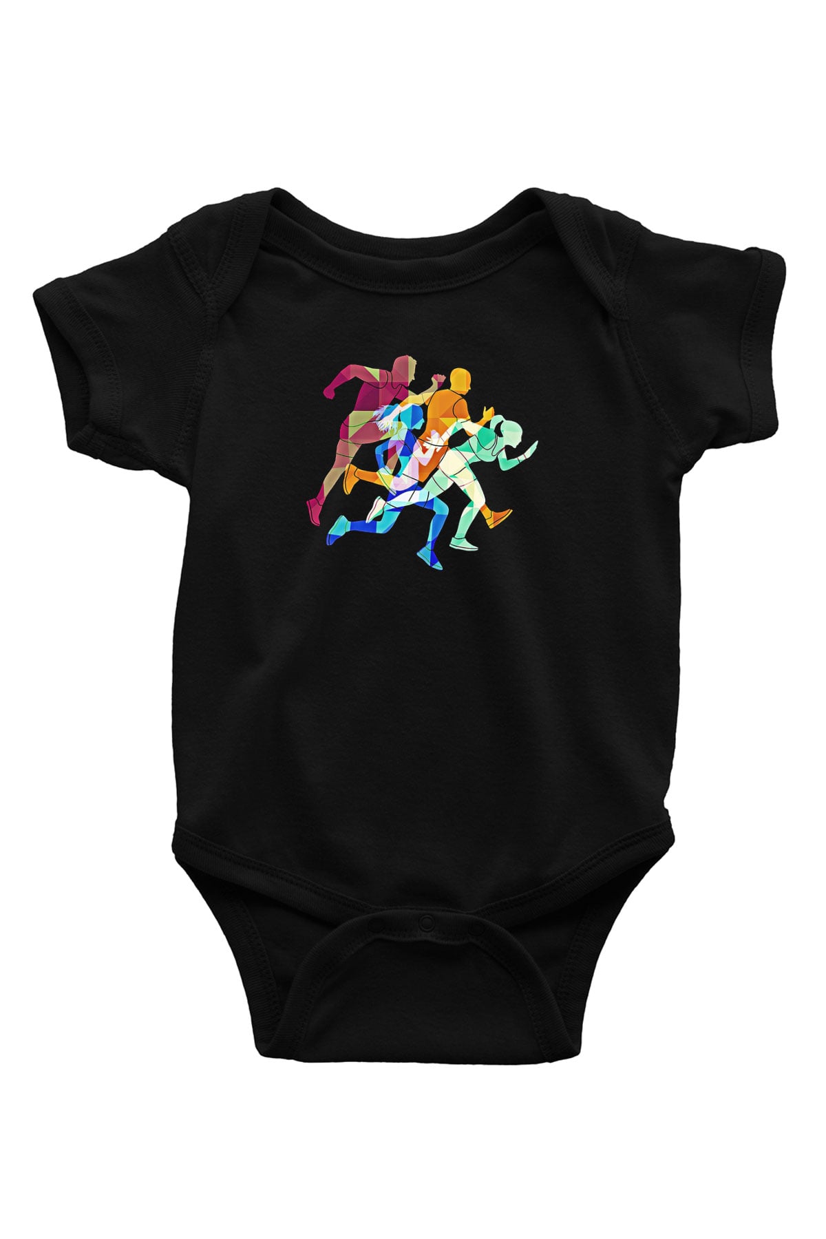 Atletizm - Athletics Baskılı Unisex Siyah Bebek Body - Zıbın