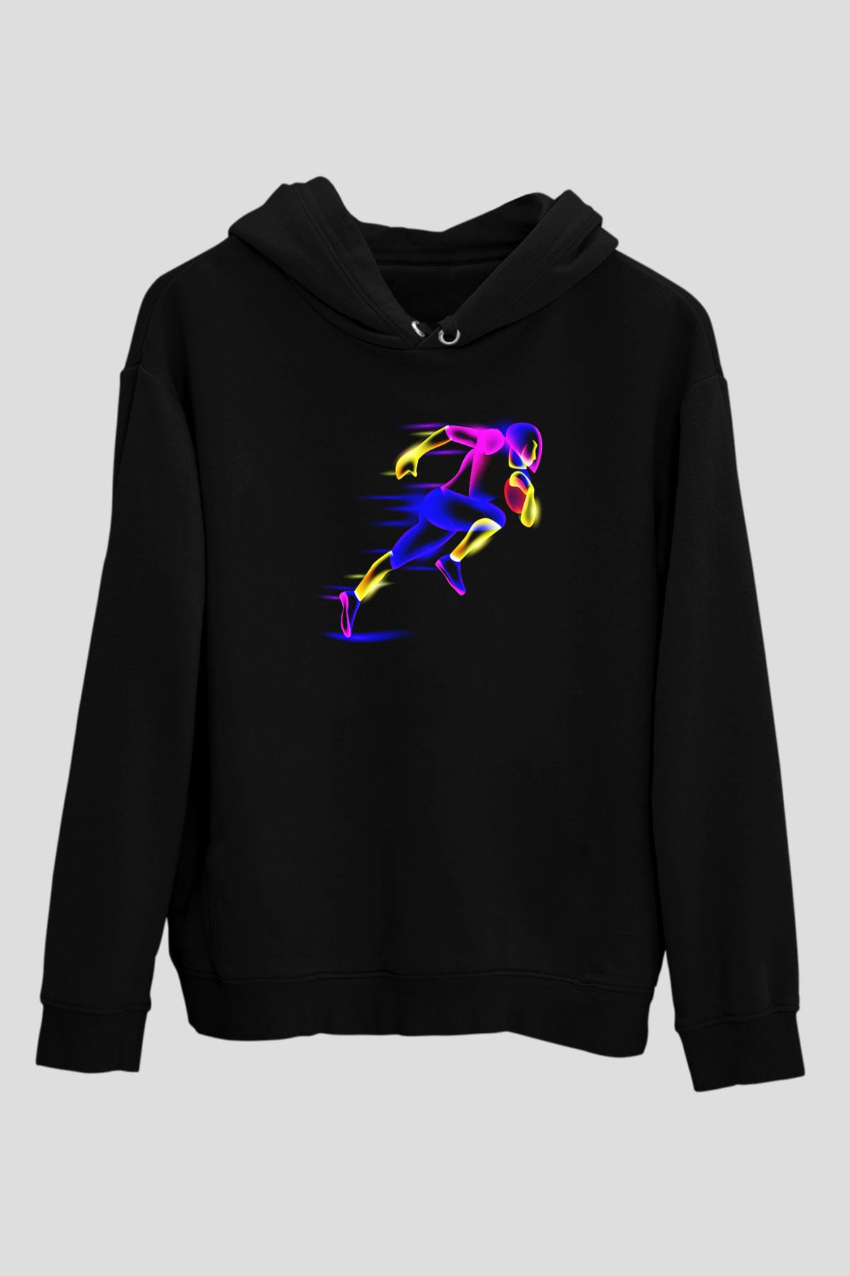 Atletizm - Athletics Baskılı Unisex Siyah Hoodie