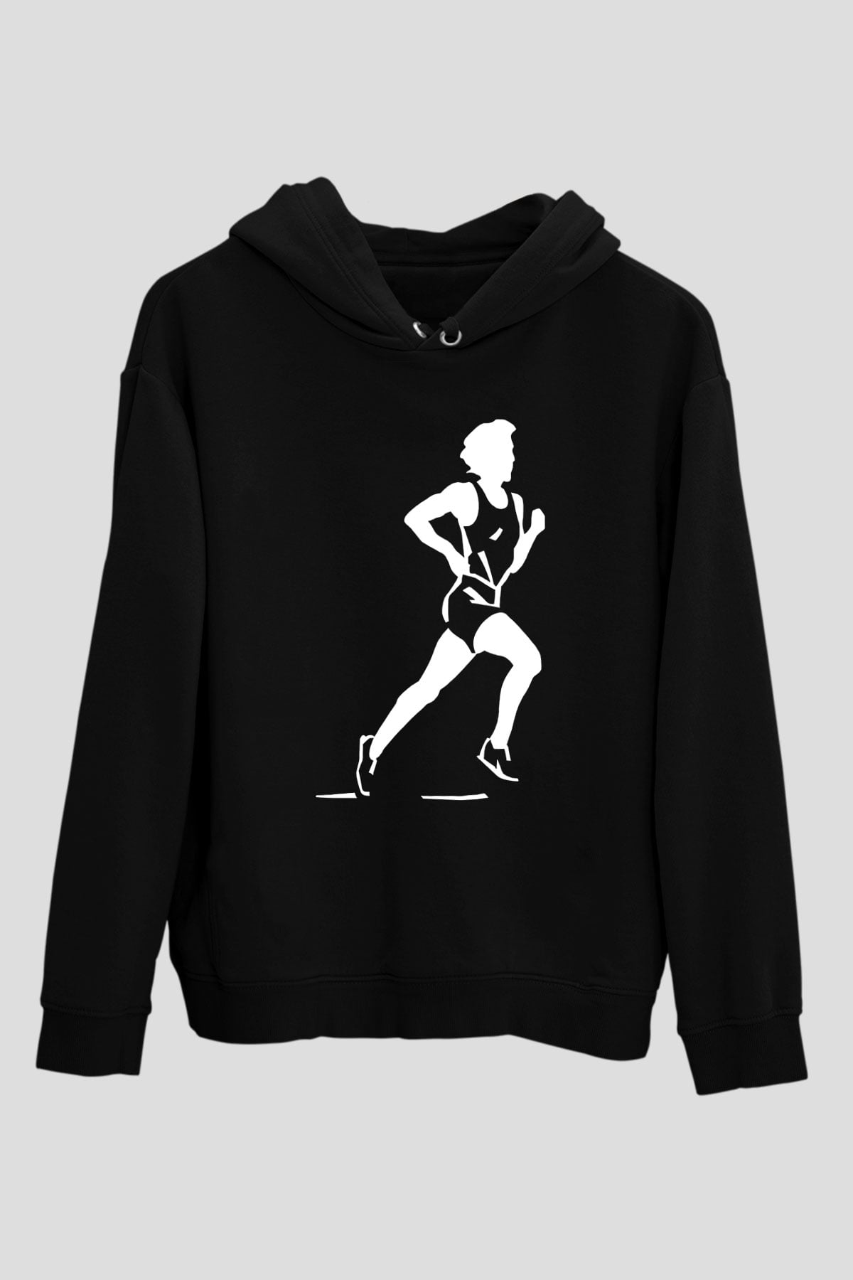 Atletizm - Athletics Baskılı Unisex Siyah Hoodie