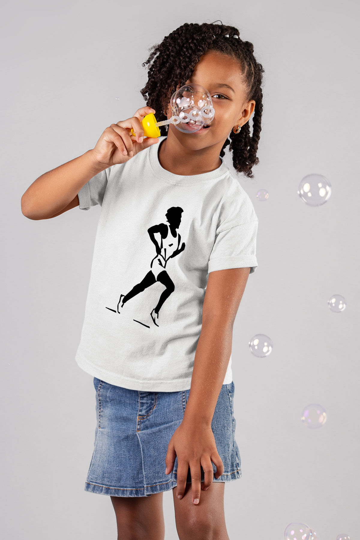 Atletizm Baskılı Unisex Beyaz Çocuk Tişört - Tshirt