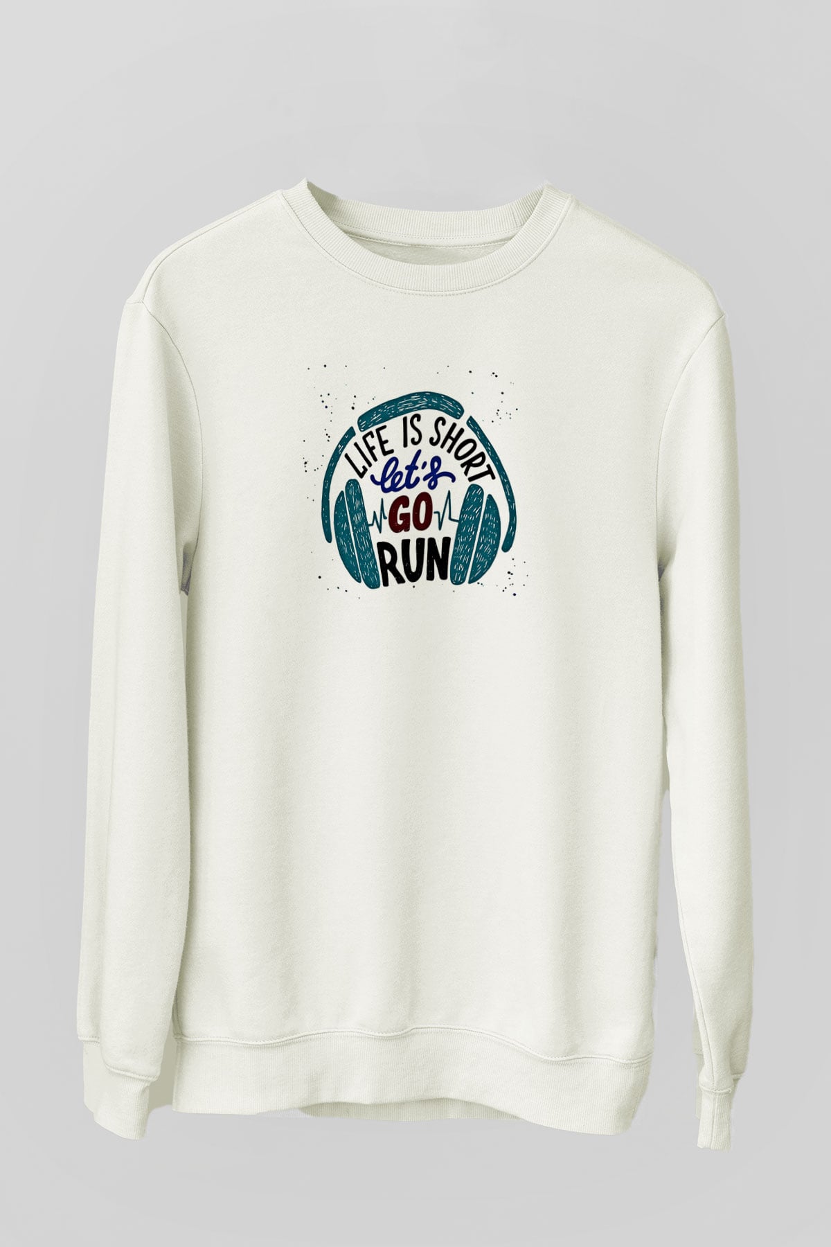Atletizm Baskılı Unisex Ekru Sweatshirt