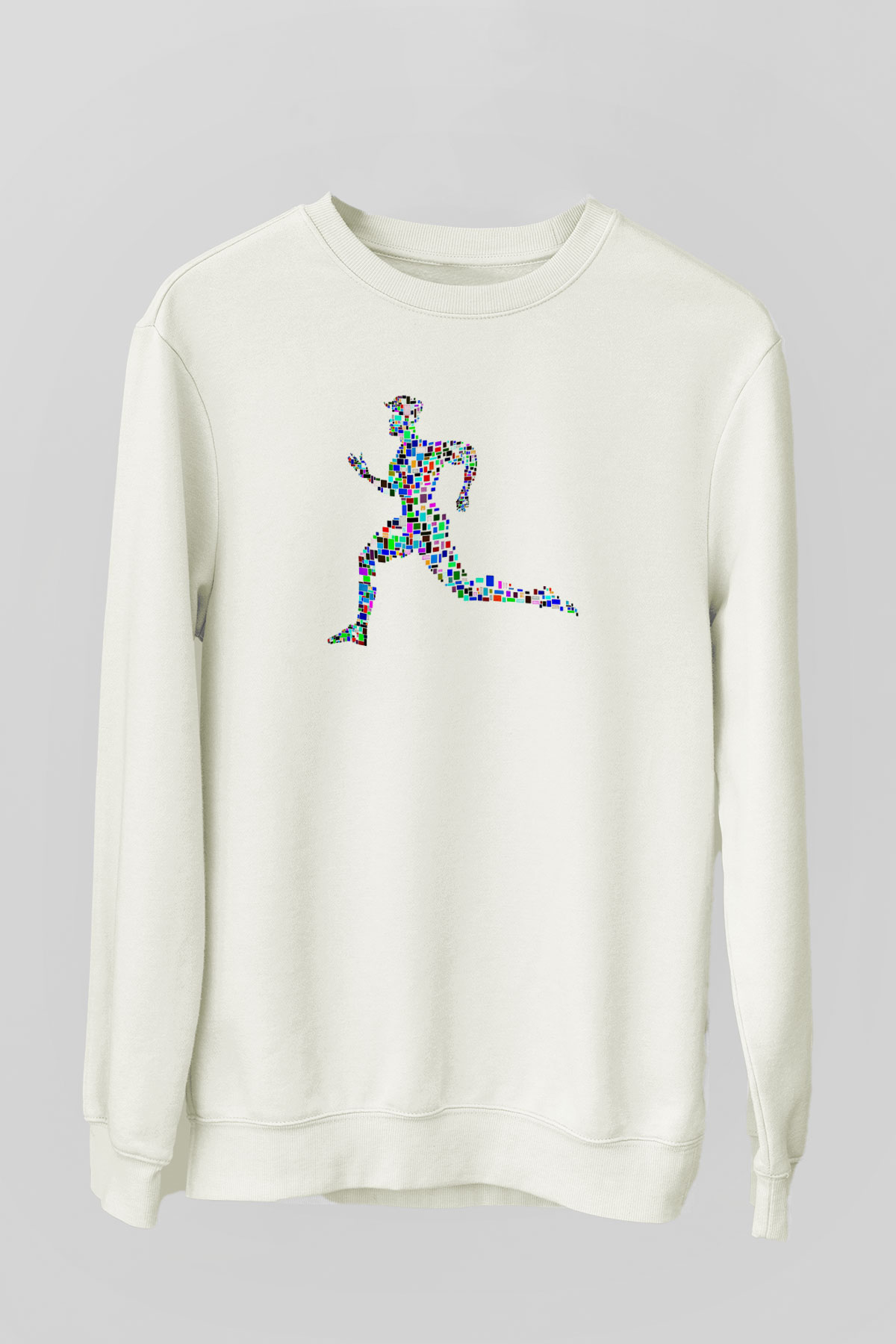 Atletizm Baskılı Unisex Ekru Sweatshirt