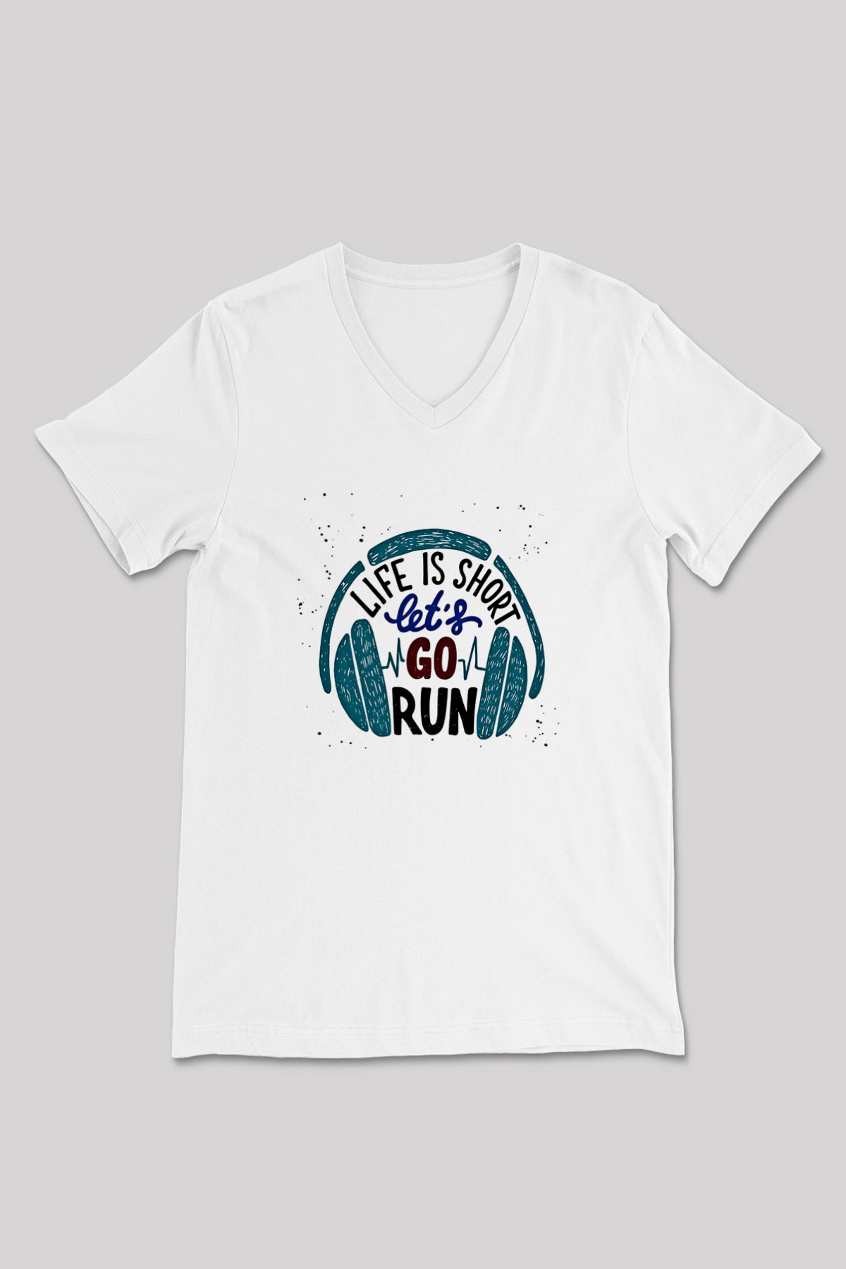 Atletizm Baskılı Unisex V Yaka Tişört - Tshirt