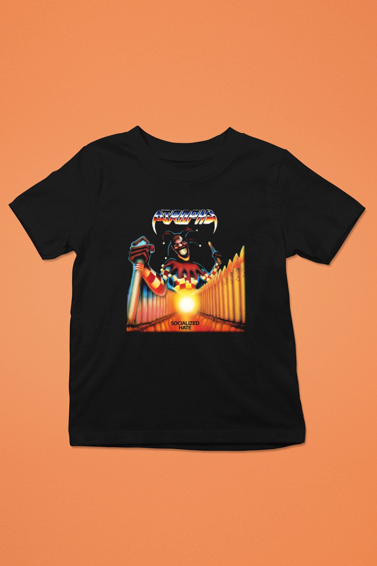 Atrophy Baskılı Siyah Unisex Çocuk Tişört