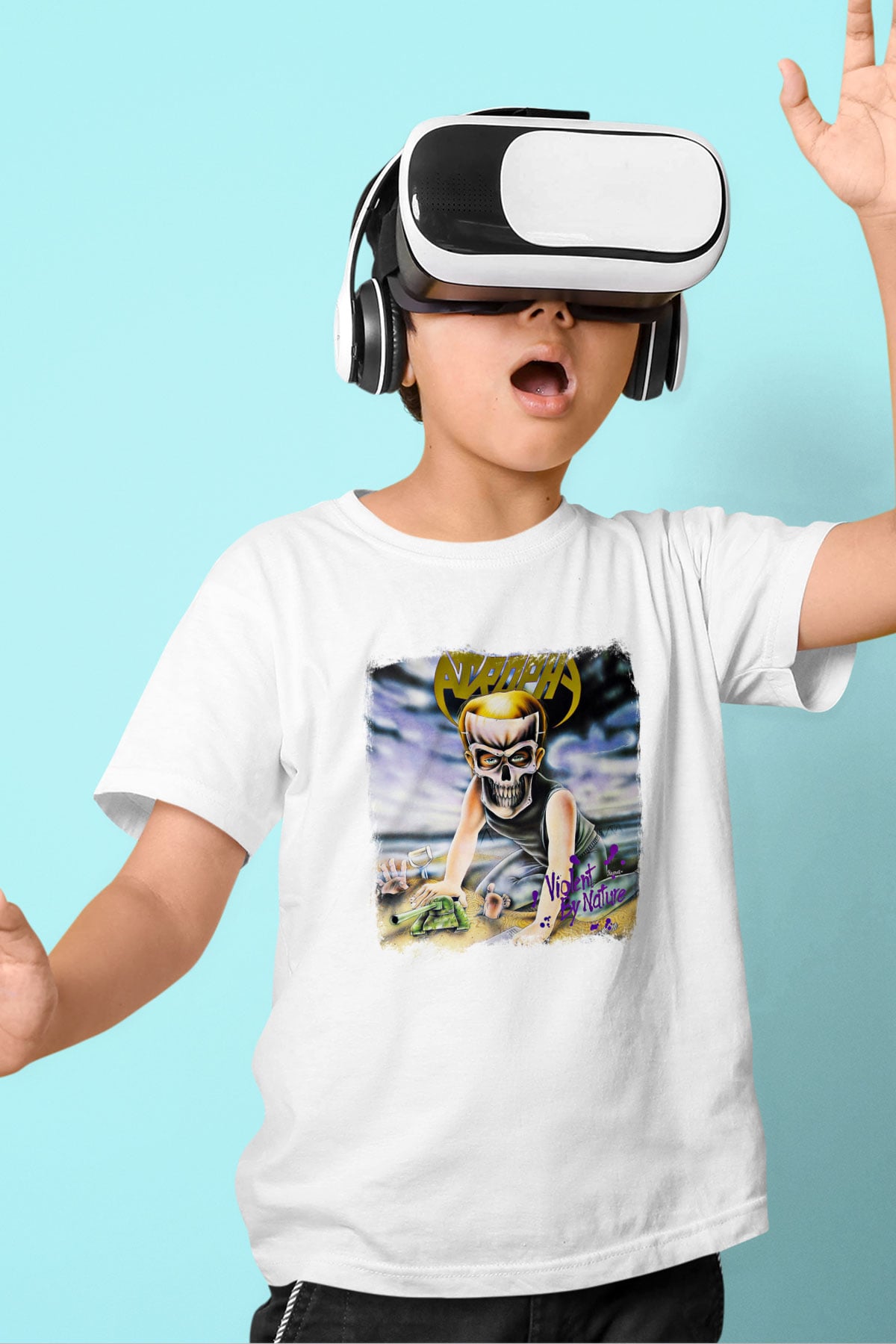 Atrophy Baskılı Unisex Beyaz Çocuk Tişört
