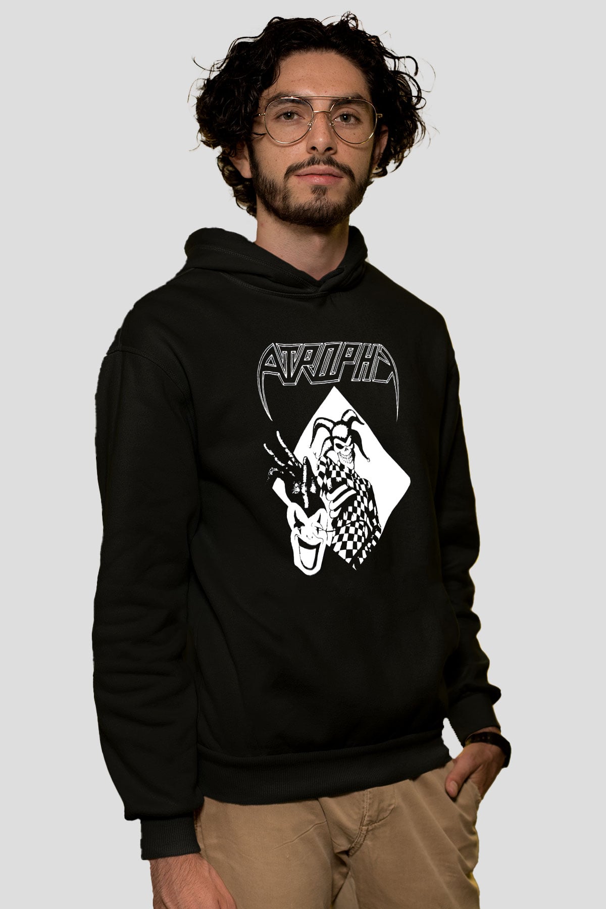 Atrophy Siyah Unisex Kapüşonlu Sweatshirt