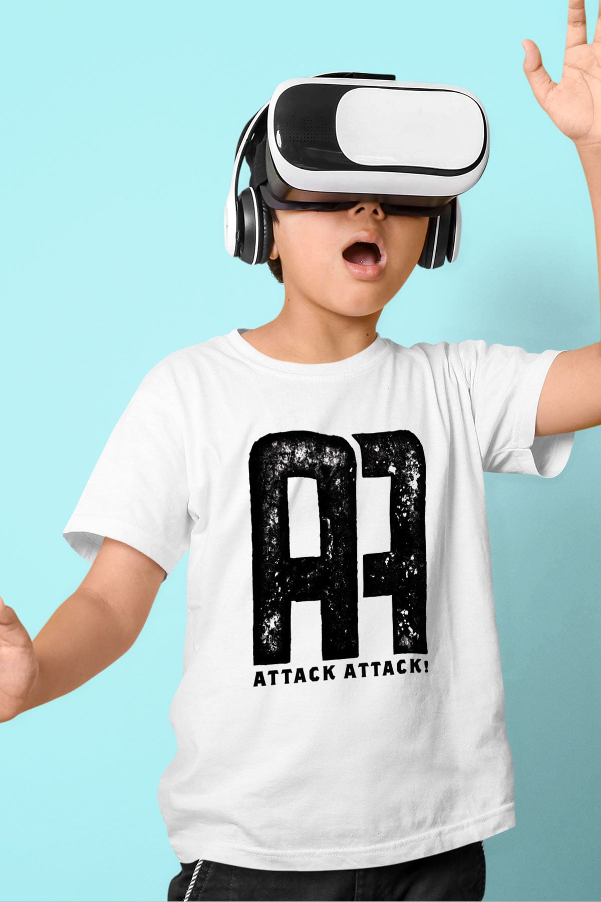 Attack Attack Beyaz Unisex Çocuk Tişört