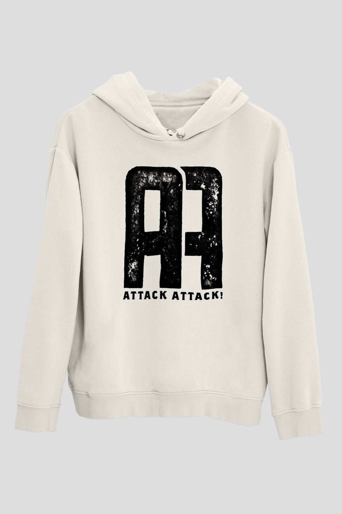 Attack Attack Beyaz Unisex Kapüşonlu Sweatshirt