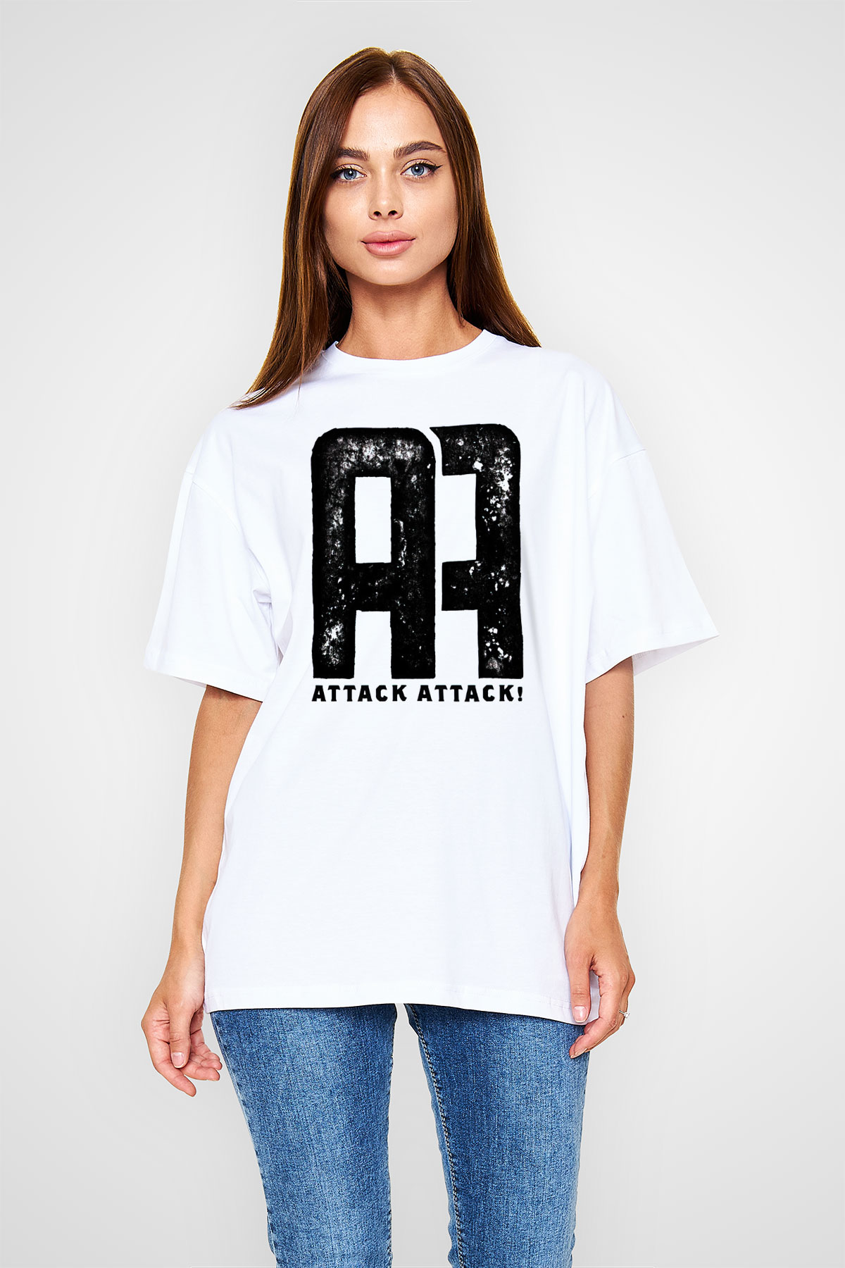 Attack Attack Beyaz Unisex Tişört T-Shirt - TişörtFabrikası